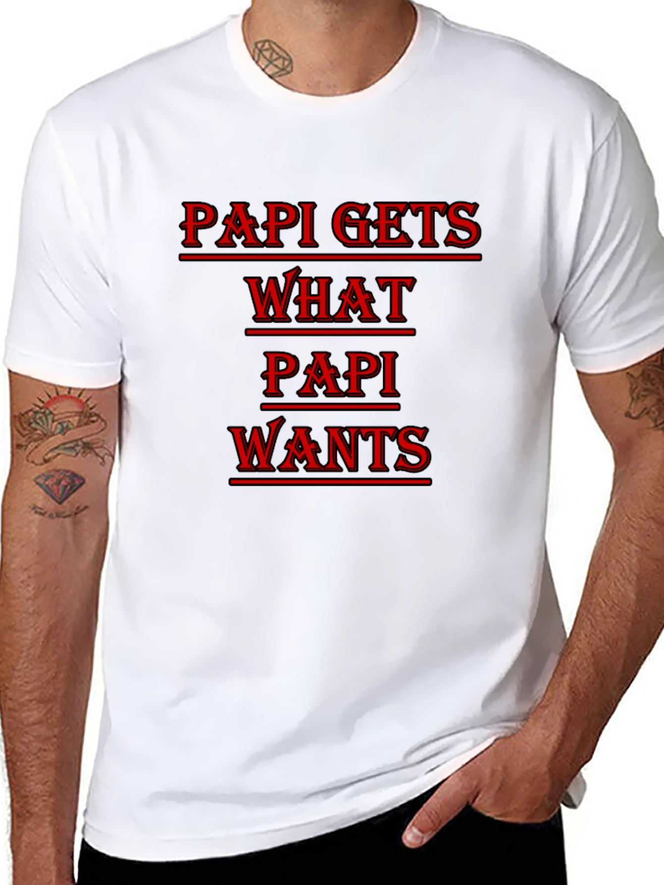 Black Papi Gets What Papi Wants Graphic Tee view 8