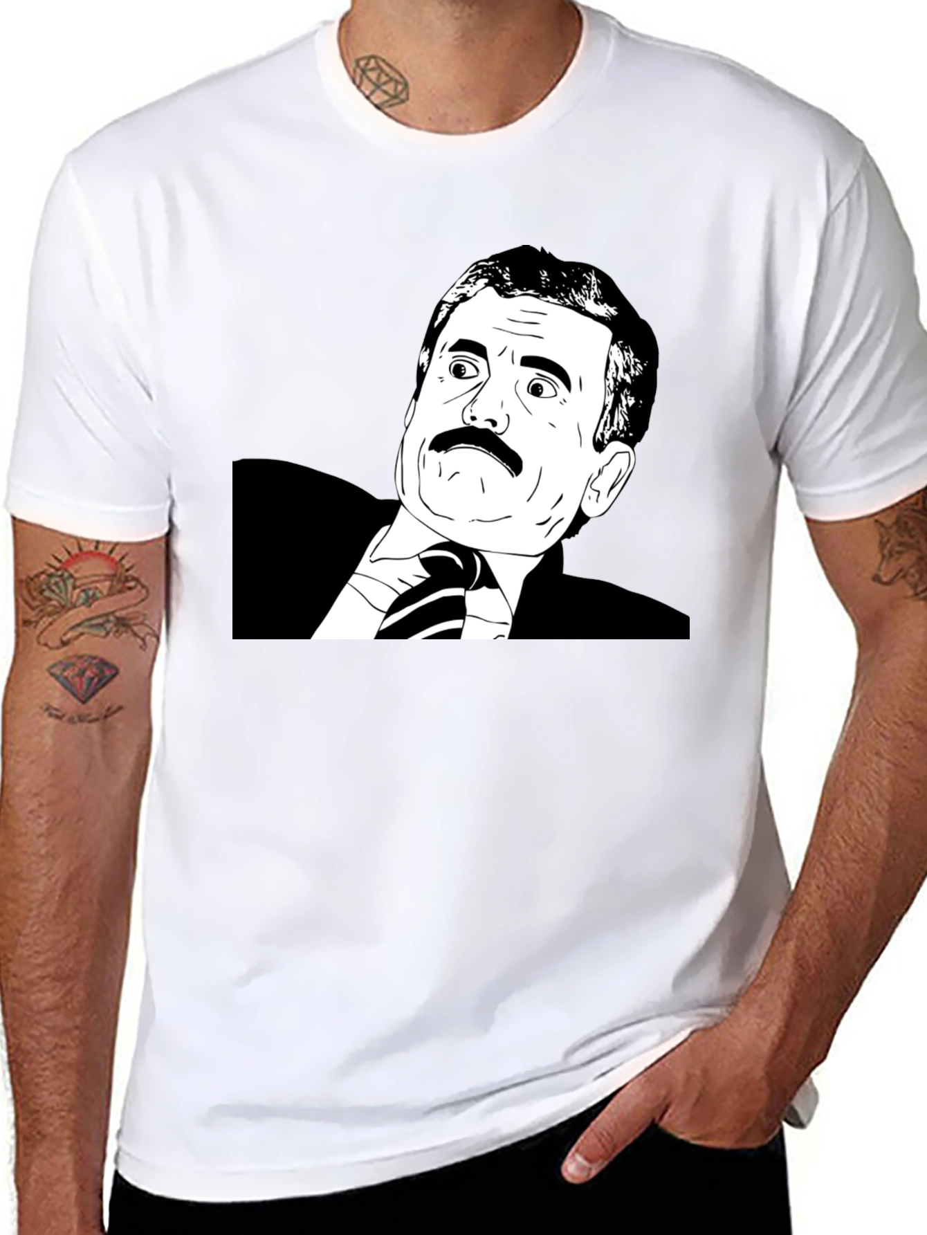 Black Distracted Meme Black Graphic Tee view 8