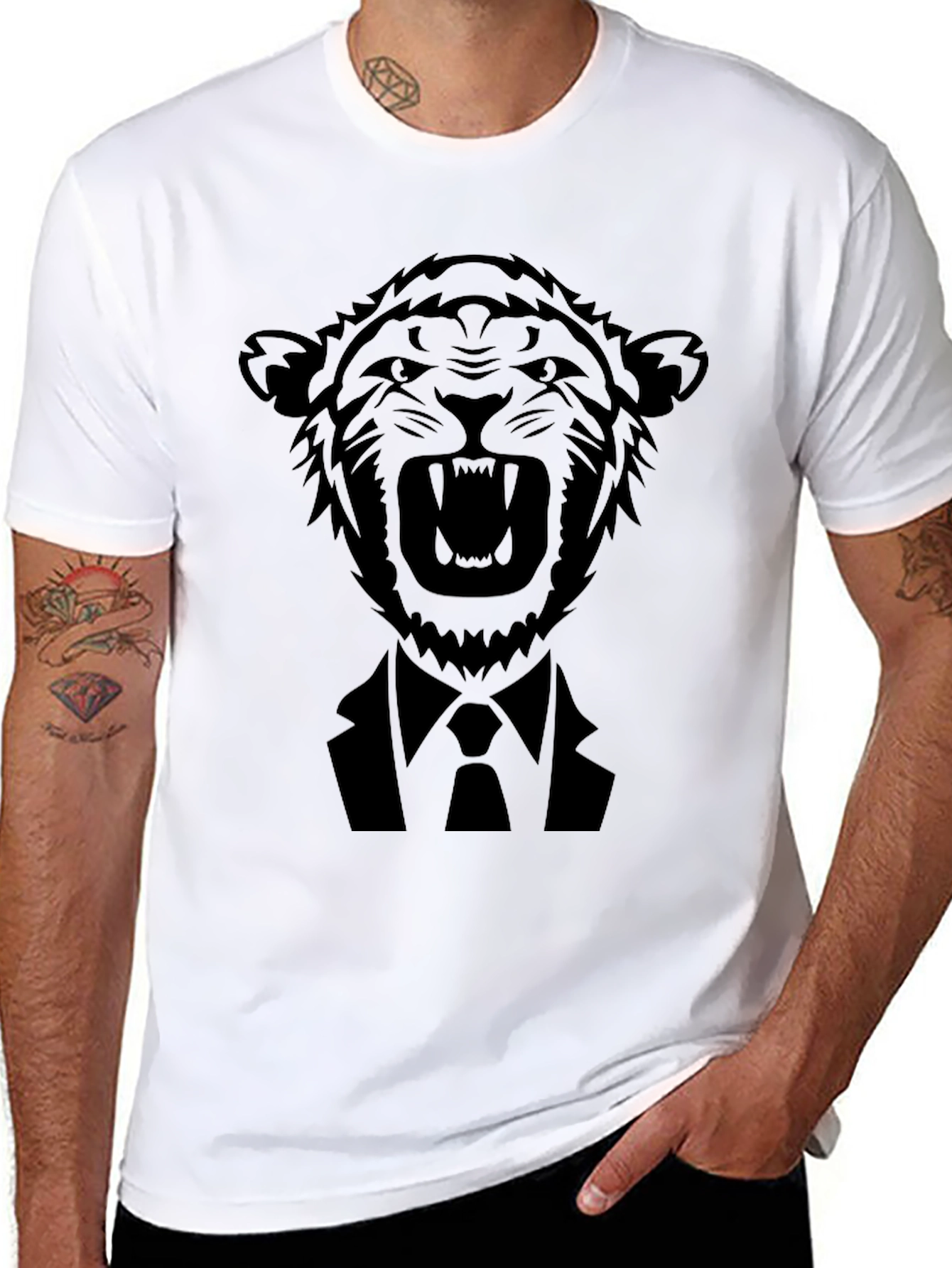 Black Tiger Suit Graphic Tee - Bold Style view 8