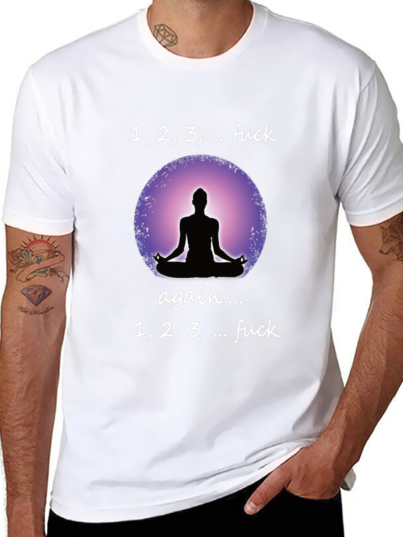 Black Funny Yoga T-Shirt - Meditation Humor Tee view 8
