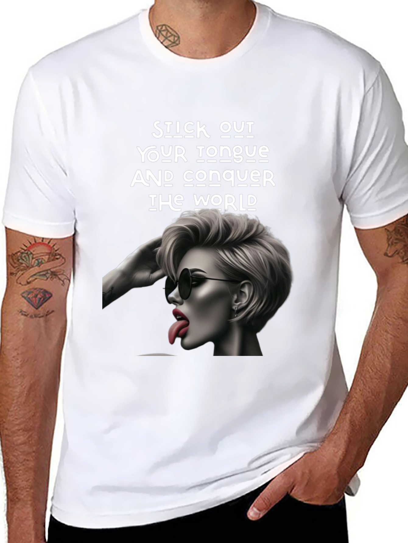 Black Edgy Graphic Tee - Conquer The World view 8