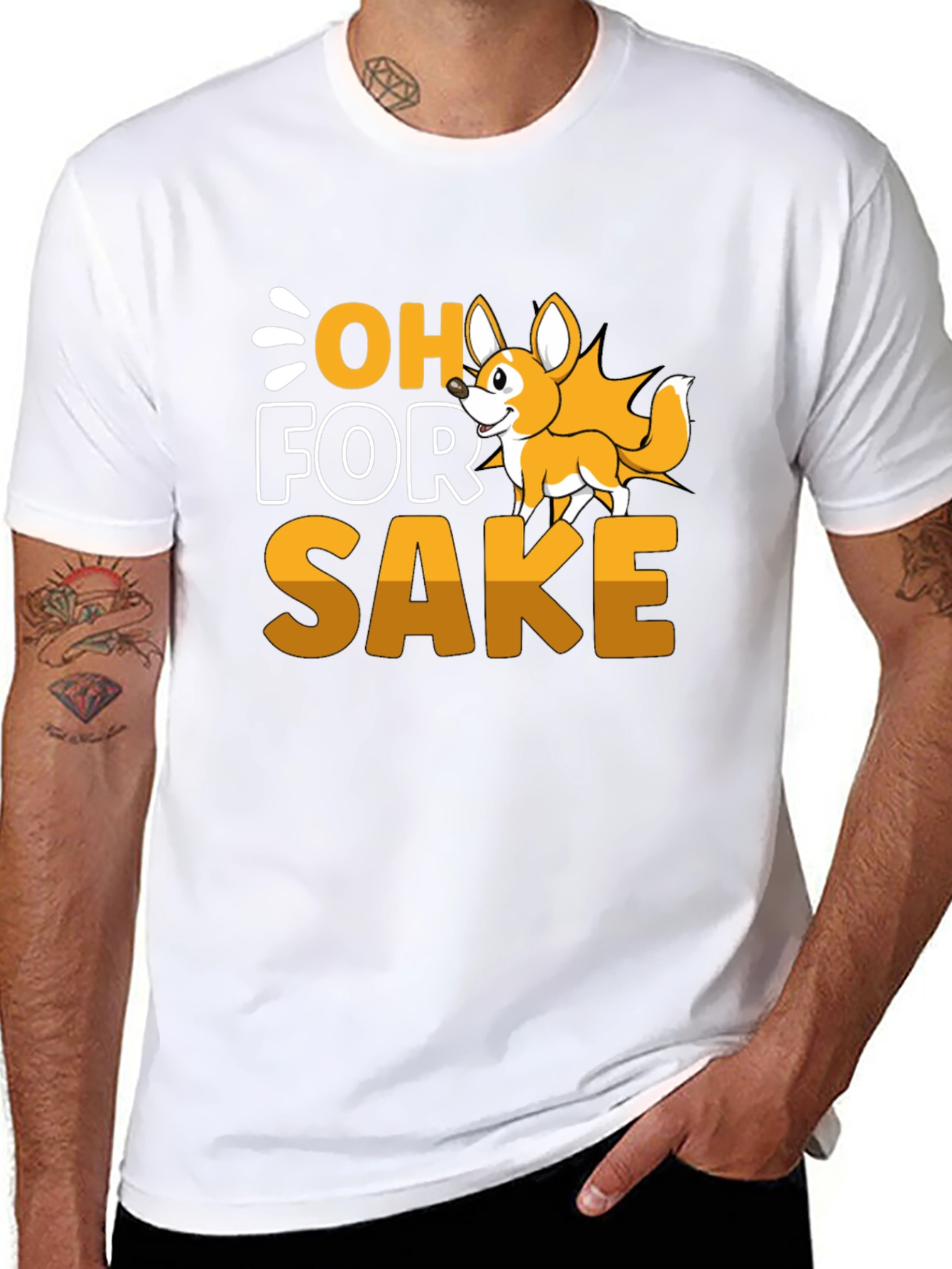 Black Oh For Fox Sake T-Shirt - Funny Animal Tee view 8