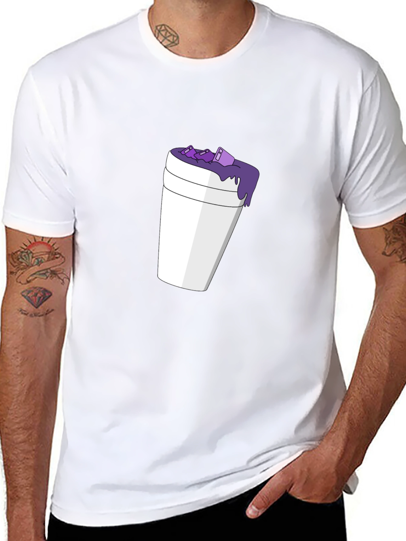 Black Purple Drank T-Shirt - Casual Graphic Tee view 8