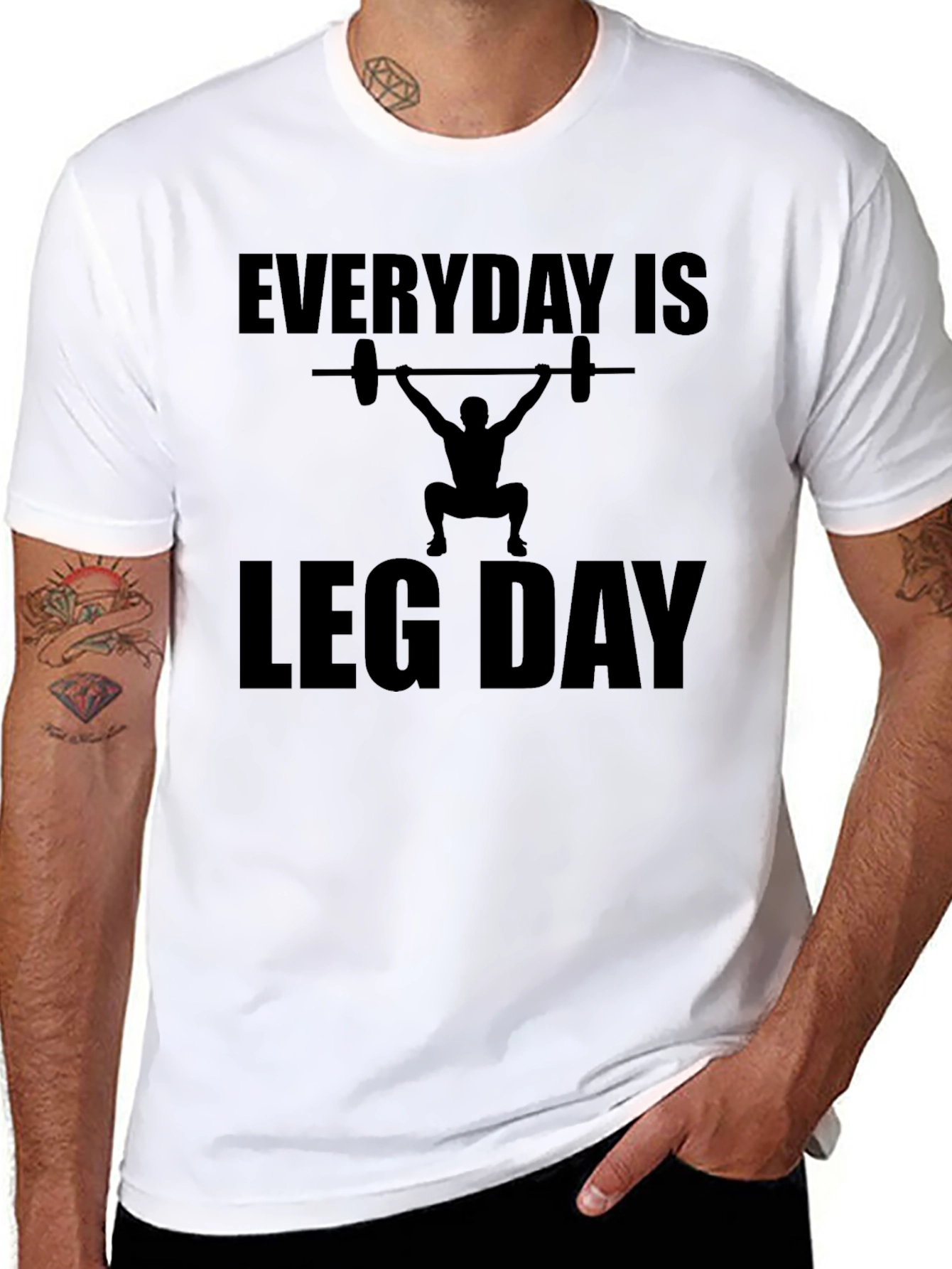 Everyday is Leg Day Black T-Shirt - 8