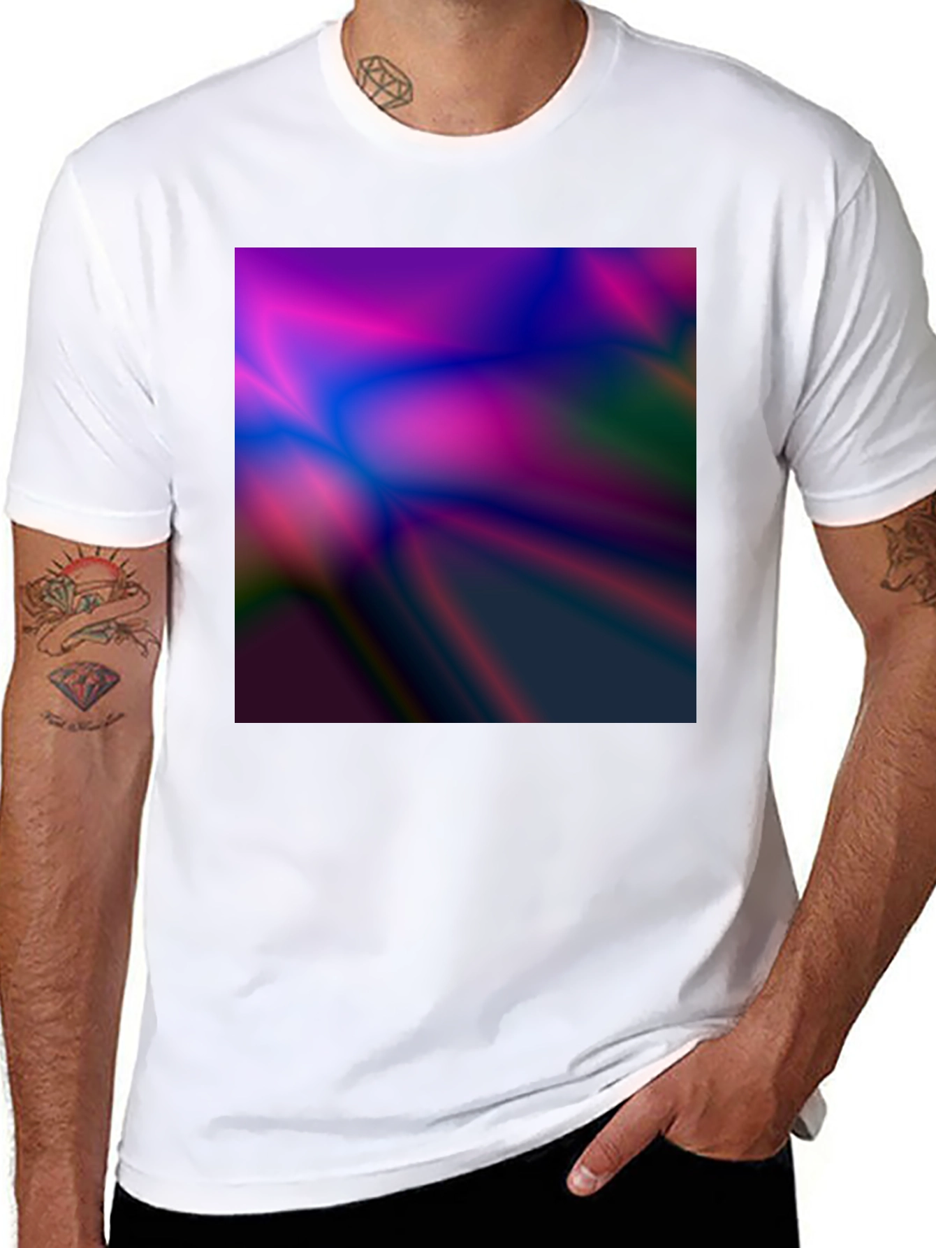 Black Abstract Wave T-Shirt - Modern Art Tee view 8