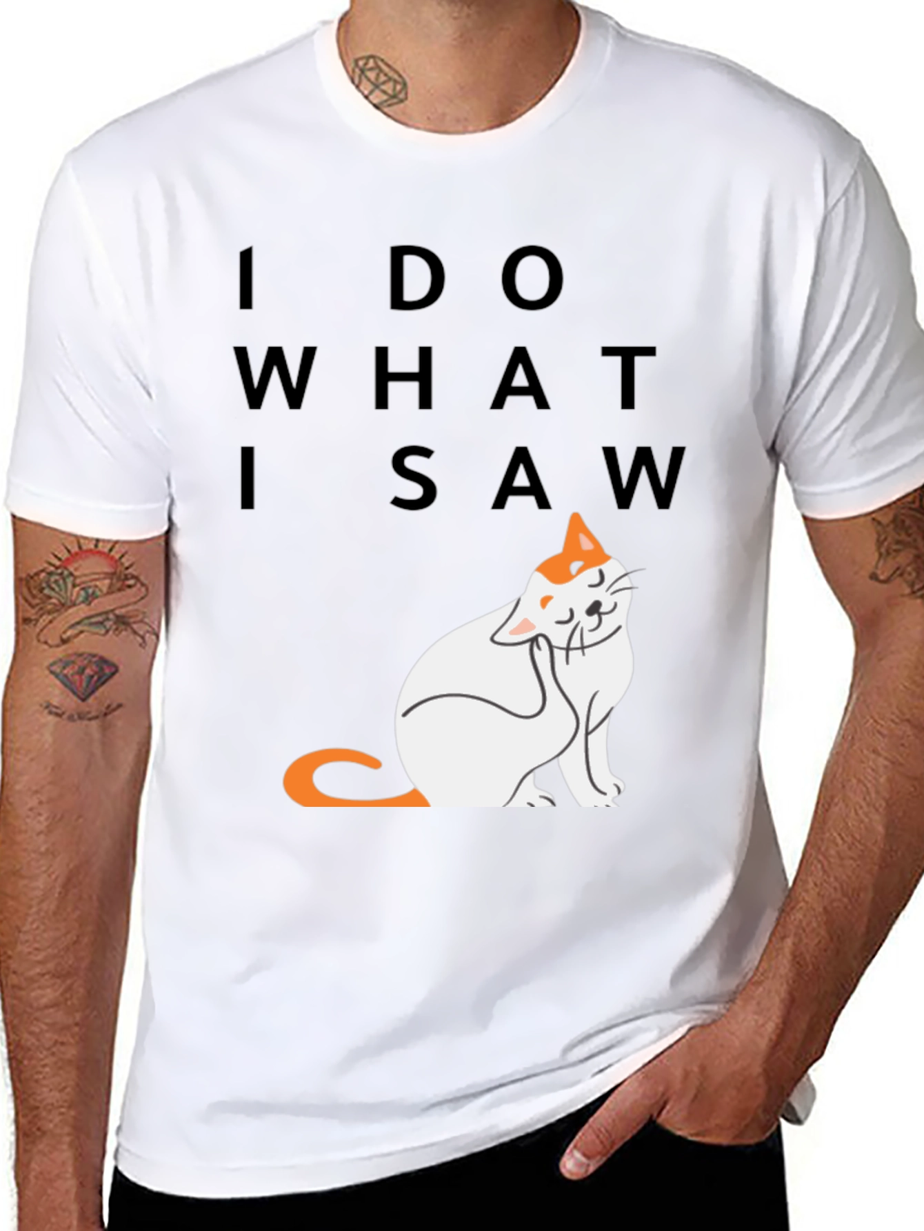Black I Do What I Saw - Cat Graphic Tee view 8