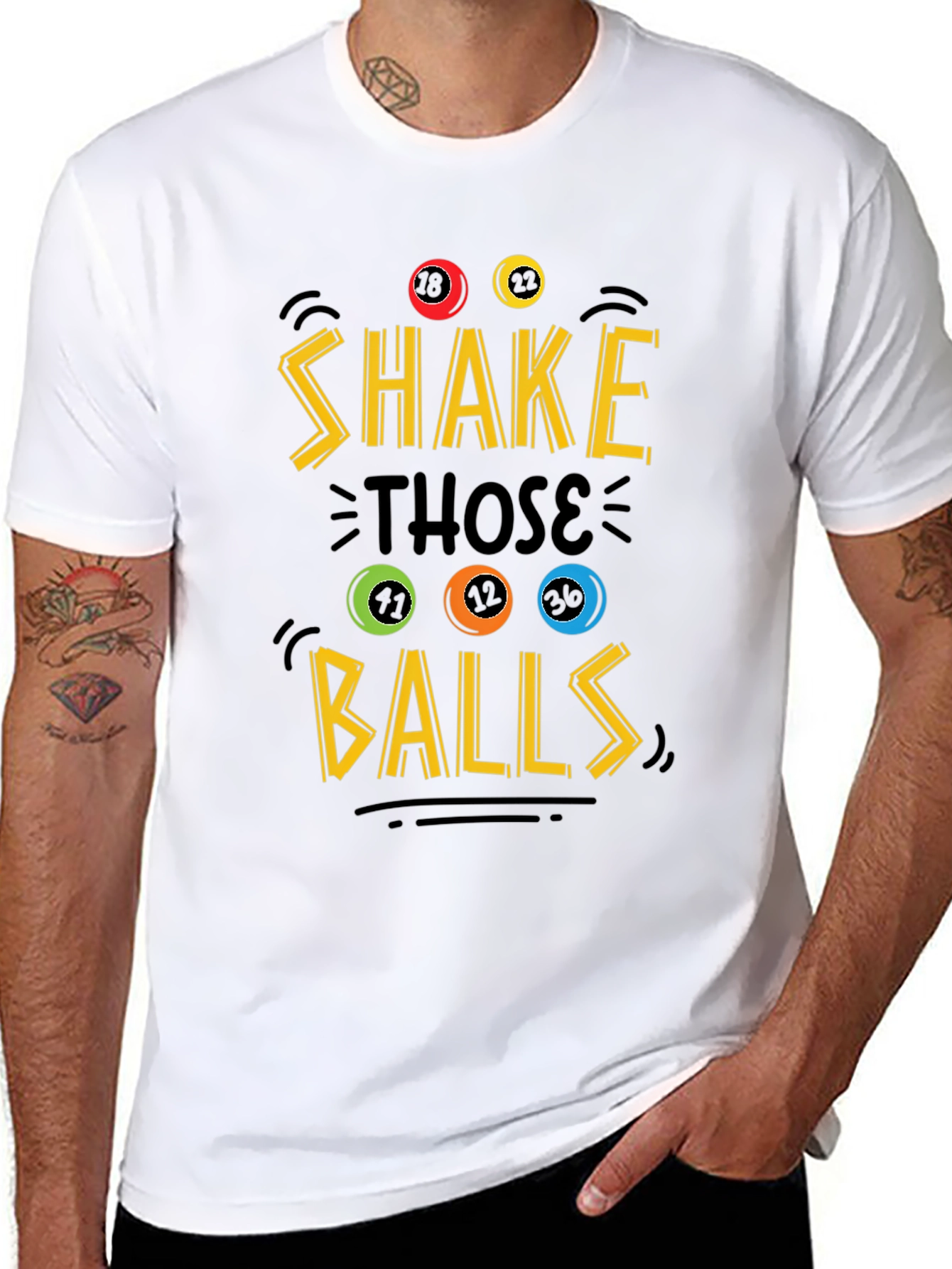 Black Shake Those Balls Graphic Tee - Novelty T-Shirt view 8