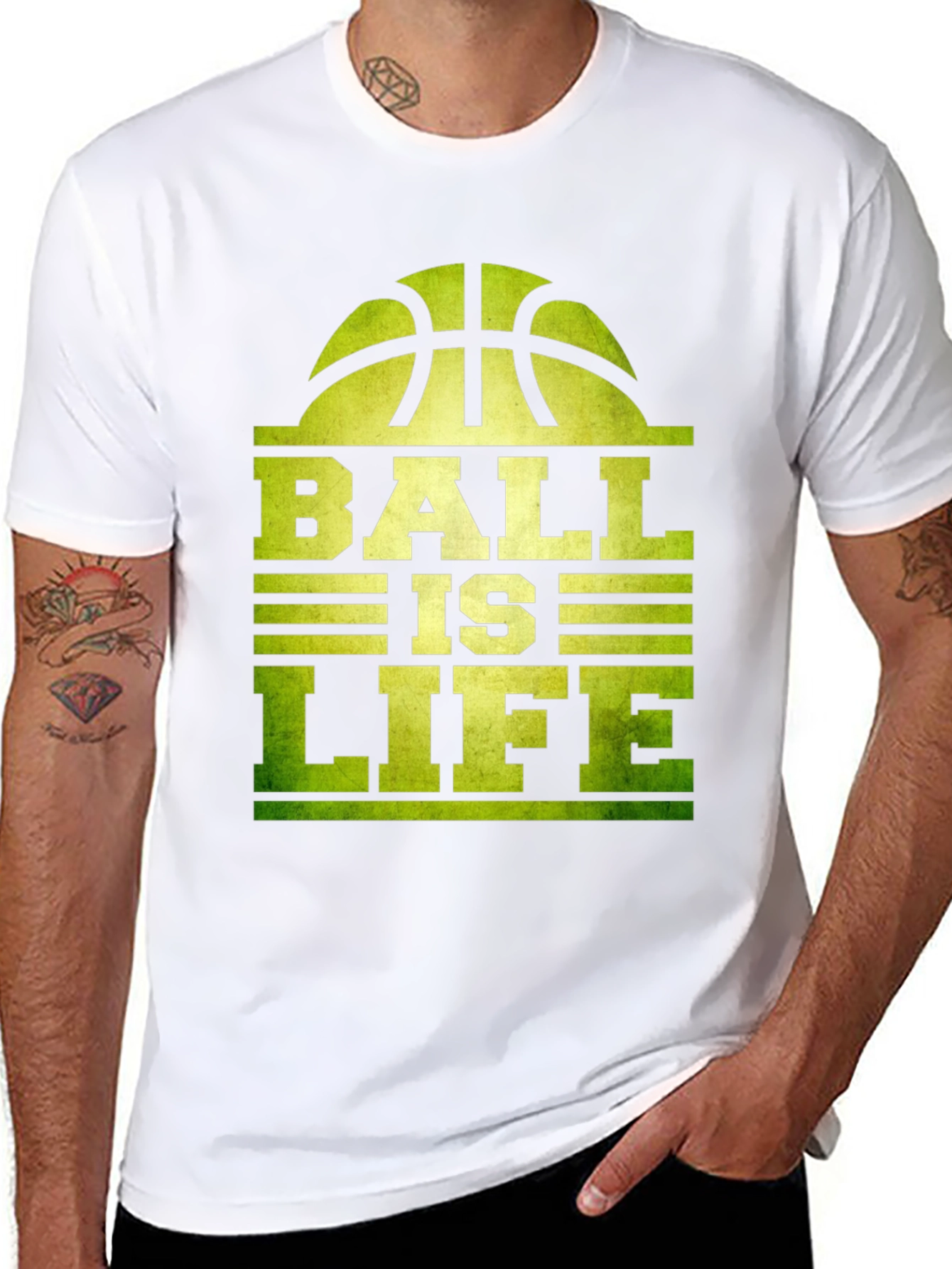 Black Ball is Life Graphic T-Shirt - Black Cotton Tee view 8