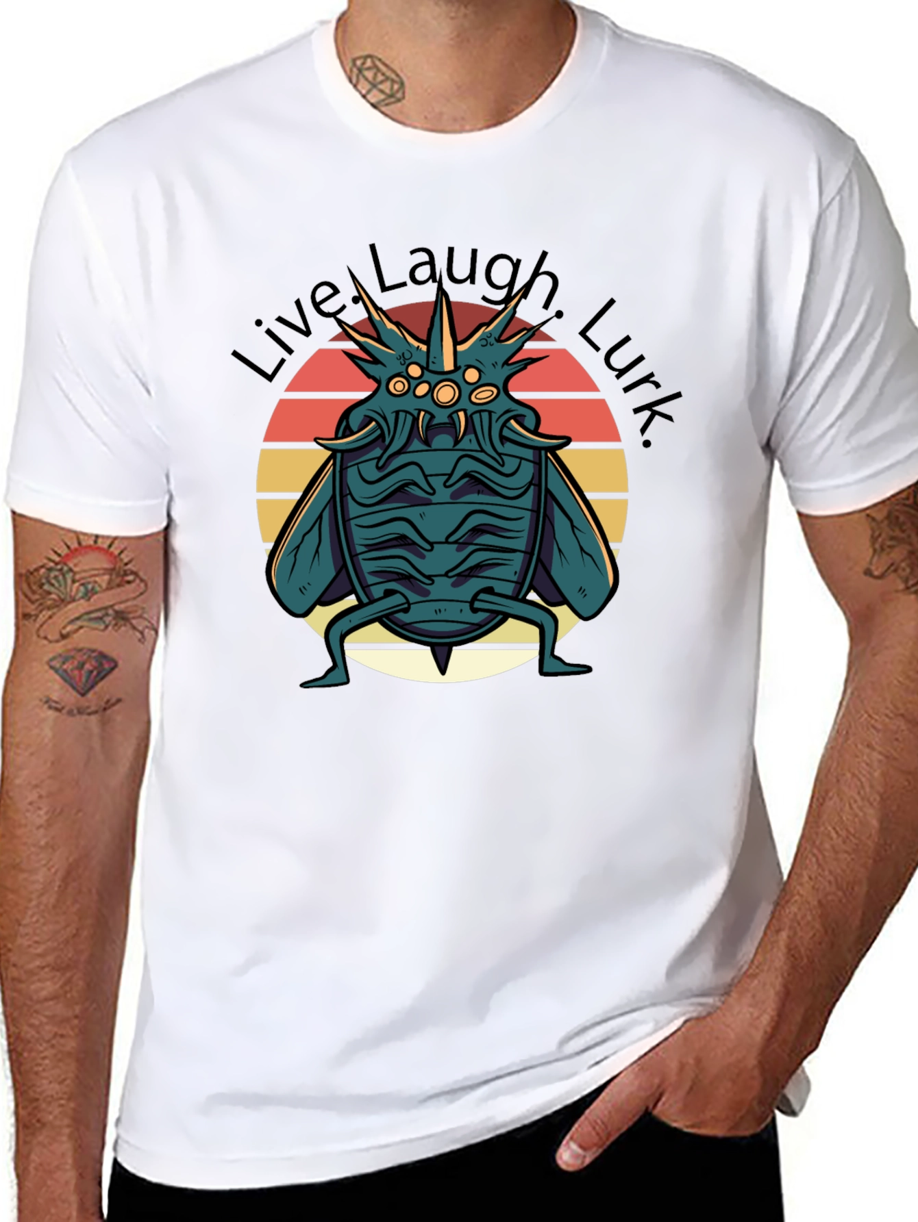 Black Live Laugh Lurk Graphic Tee - Black T-Shirt view 8