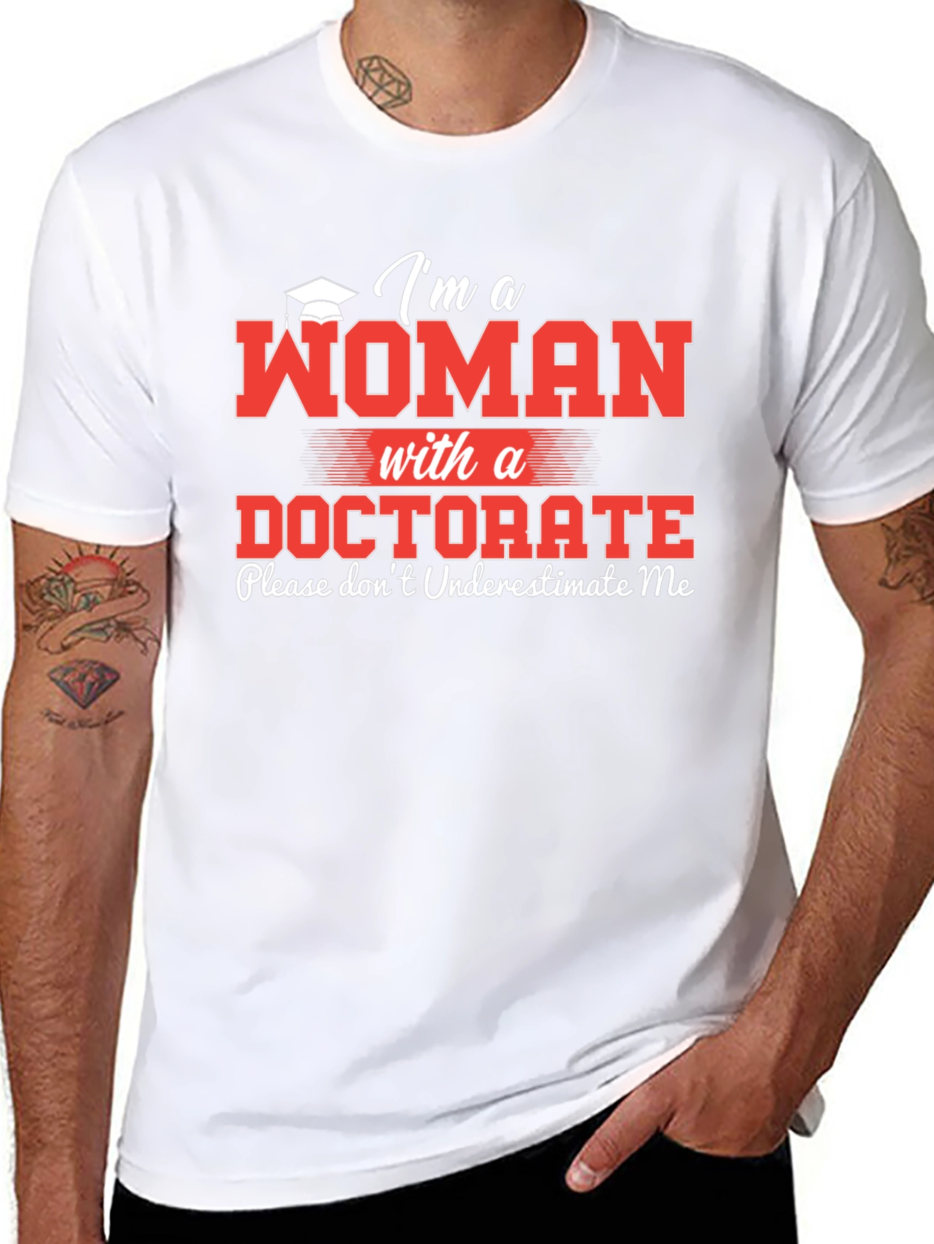 Woman with a Doctorate T-Shirt Funny PhD Graduate Tee - 8
