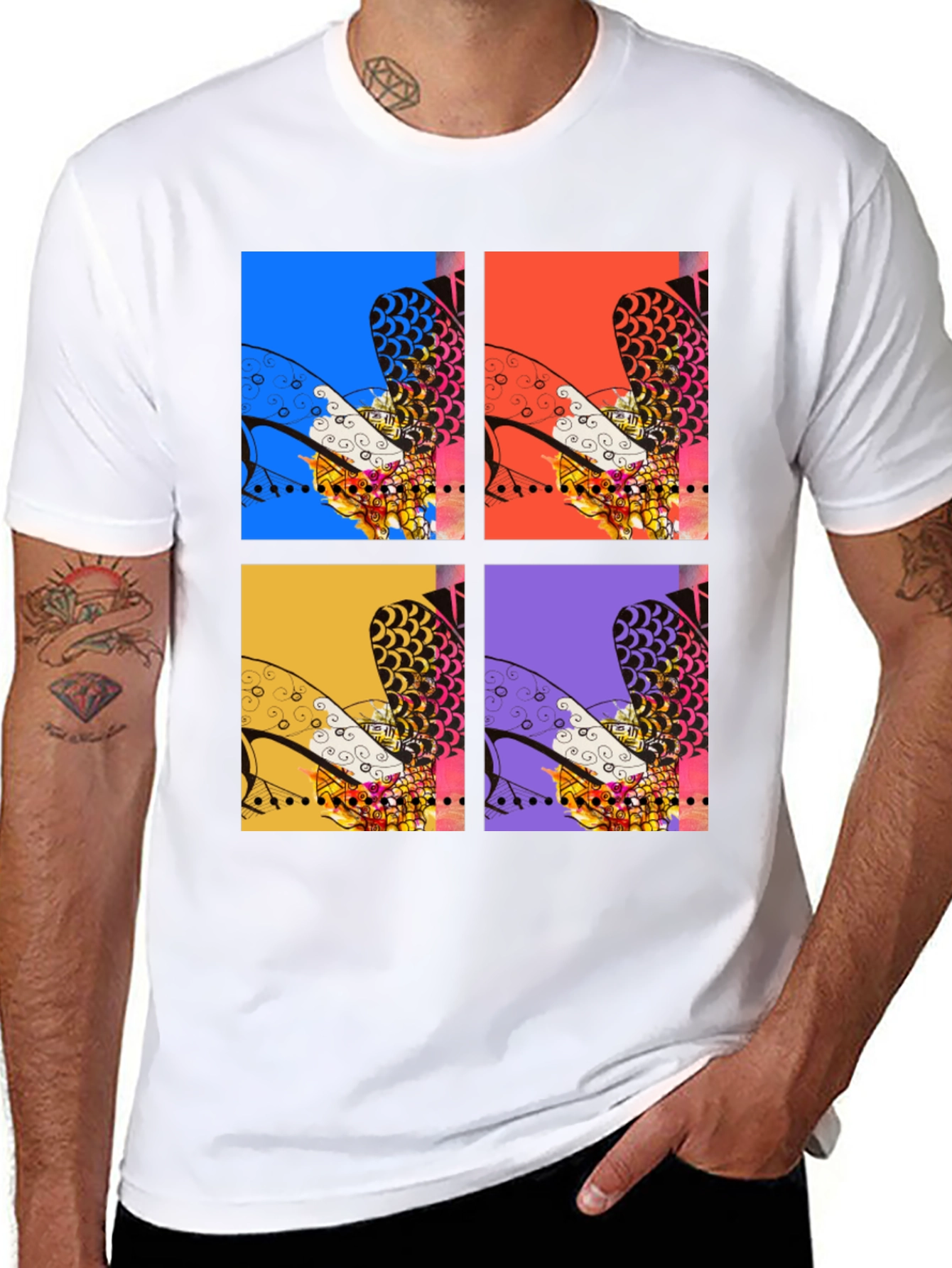 Black Abstract Heels Graphic Tee - Unisex view 8