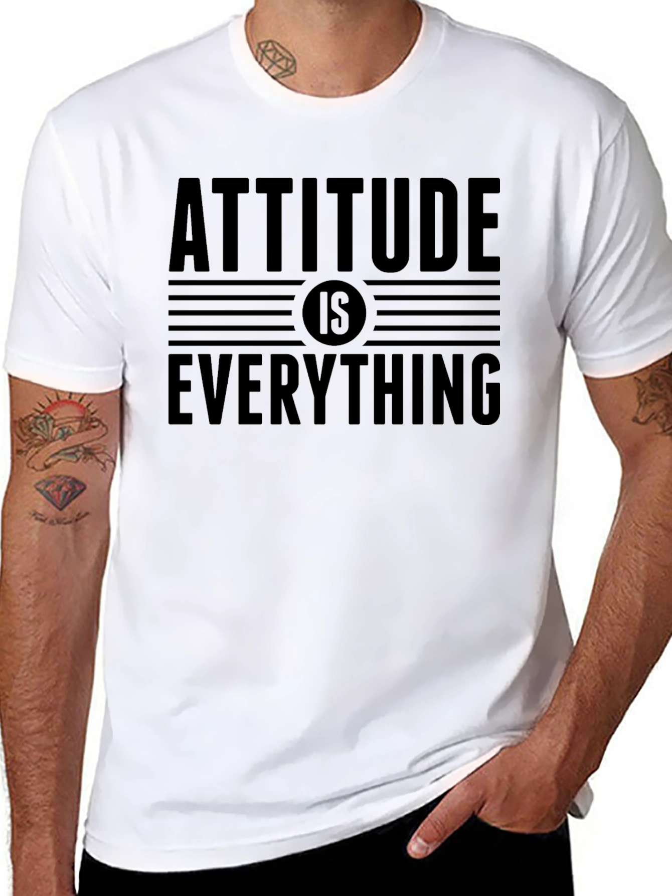 Black Attitude Is Everything Black Graphic Tee view 8