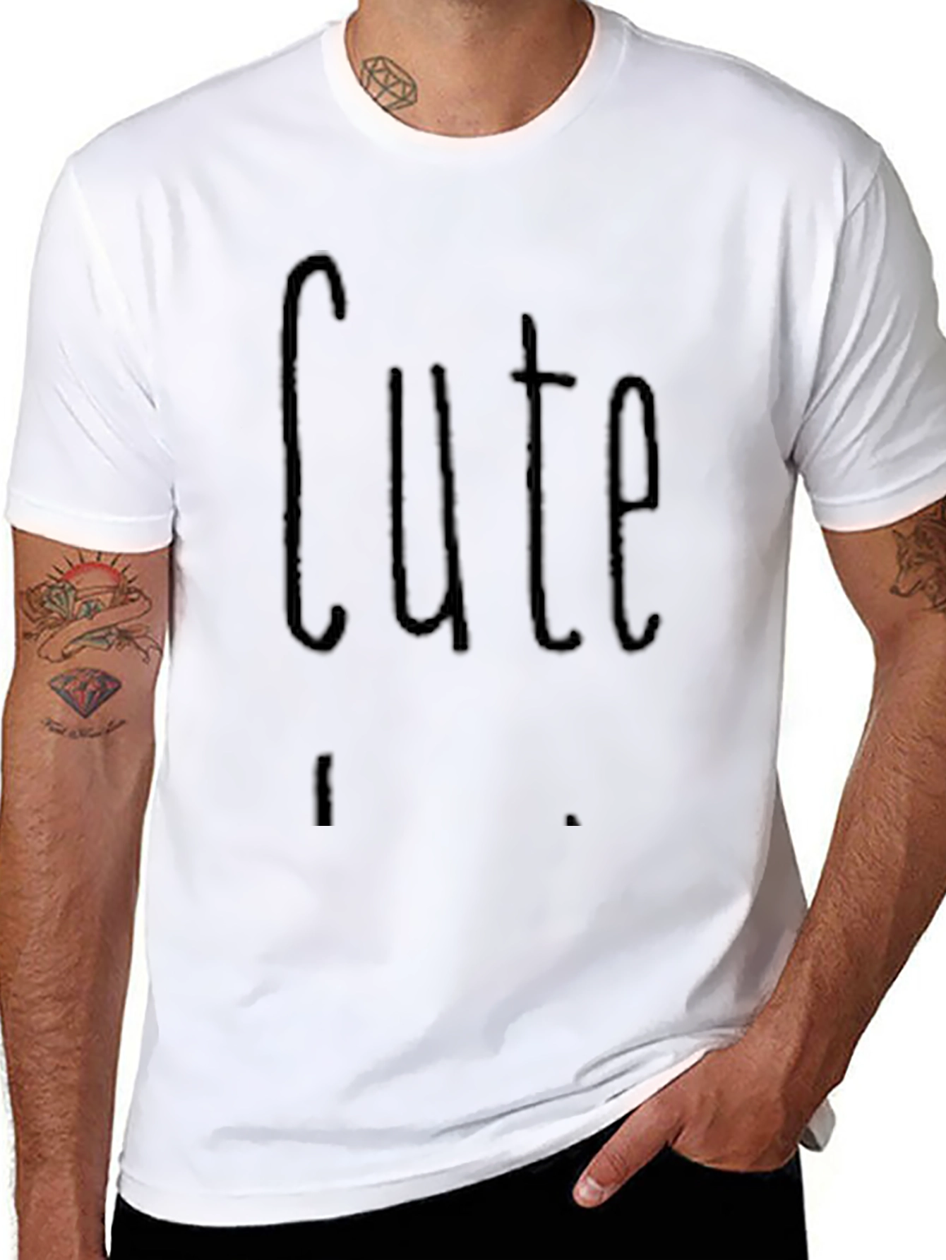 Black Cute Graphic Black T-Shirt Casual Wear view 8
