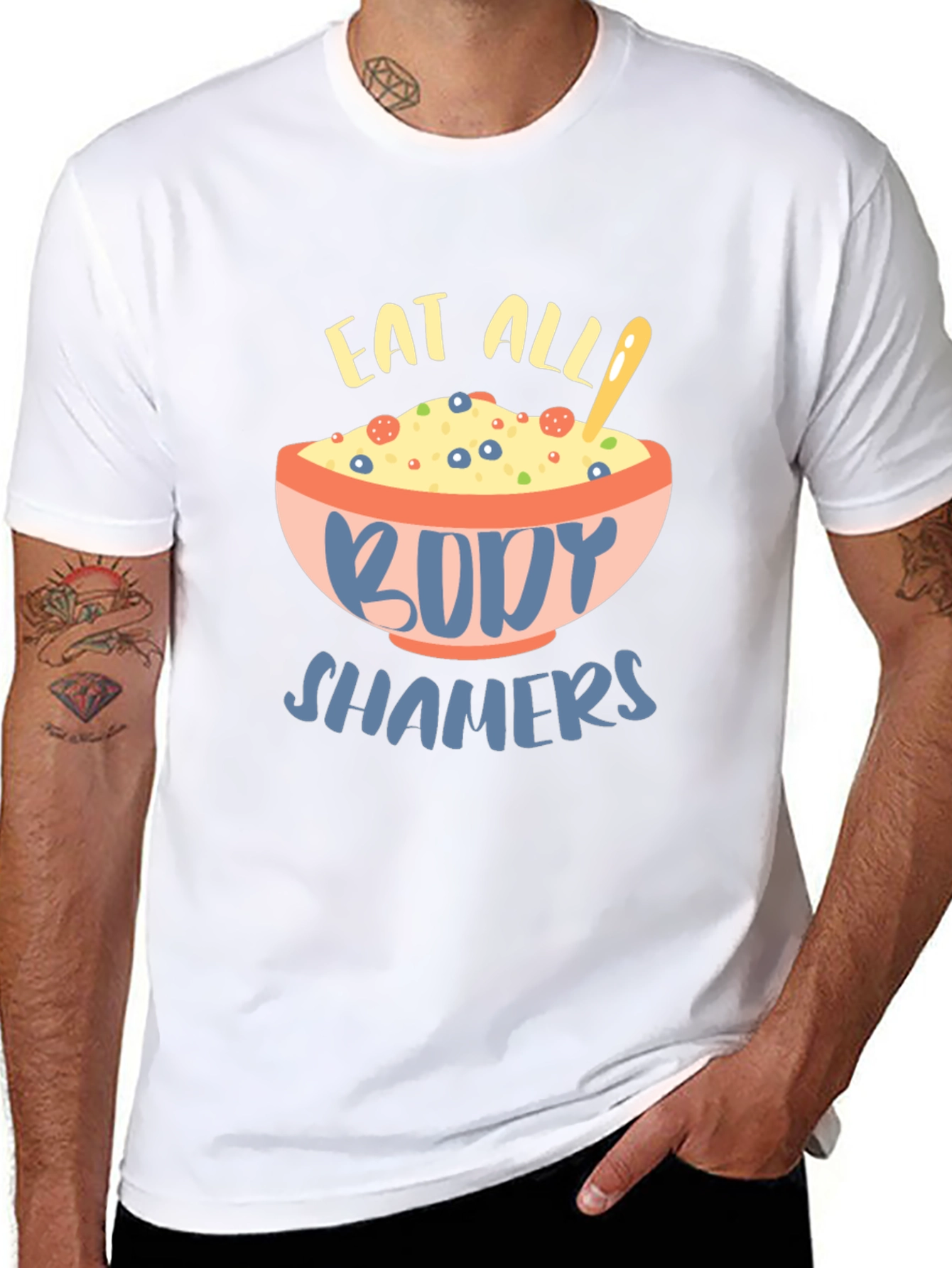 Black Eat All Body Shamers Graphic Tee view 8
