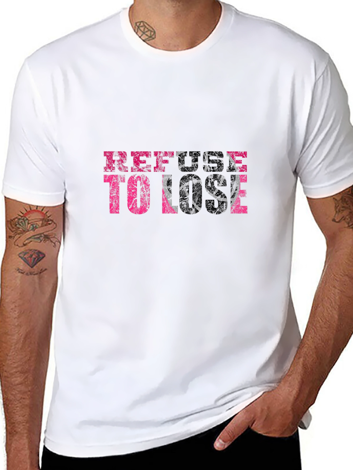 Black Refuse To Lose Graphic Tee - Black T-Shirt view 8