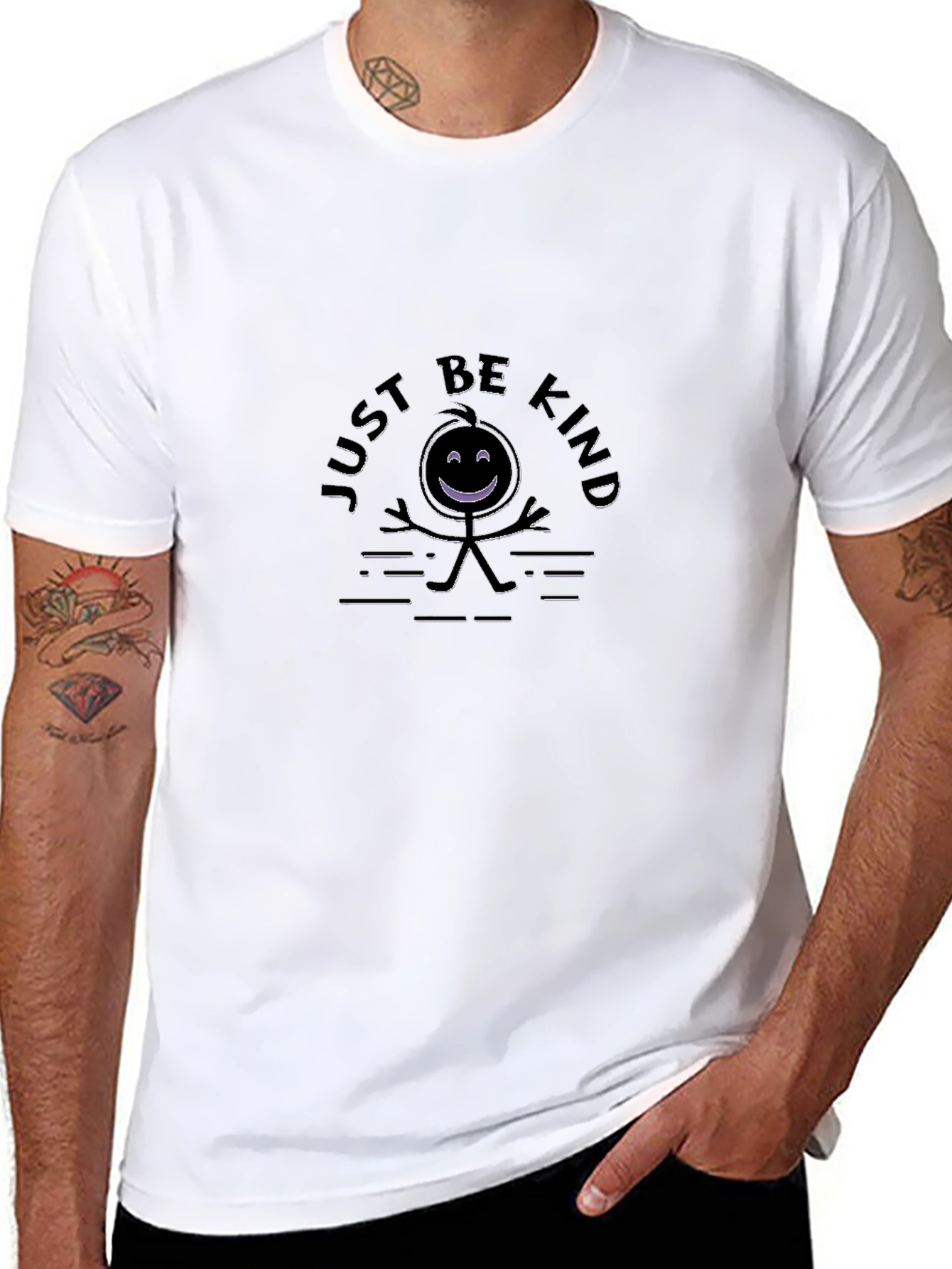 Black Just Be Kind Graphic T-Shirt - Black view 8