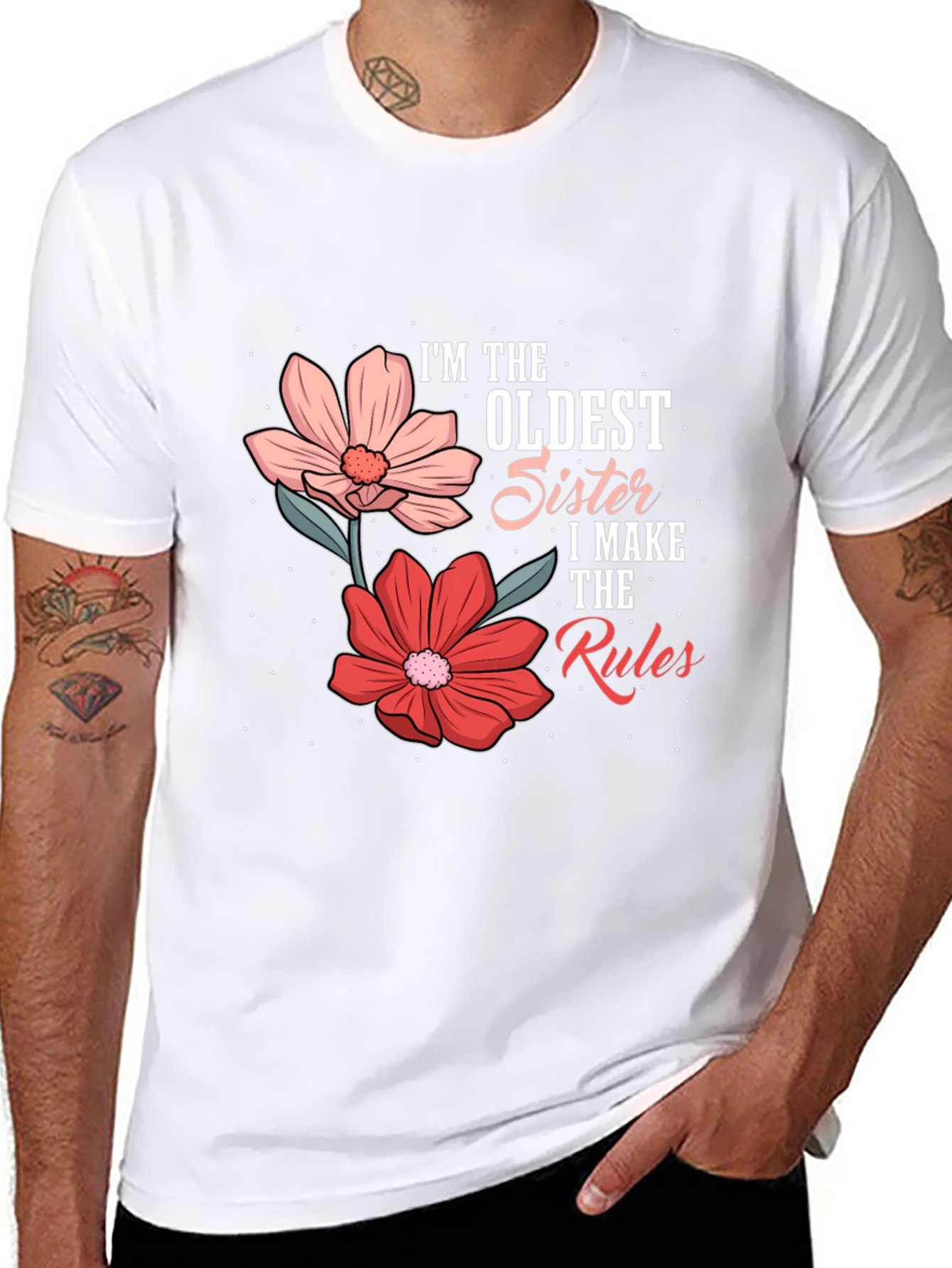 Black Oldest Sister Rules Graphic Tee view 8