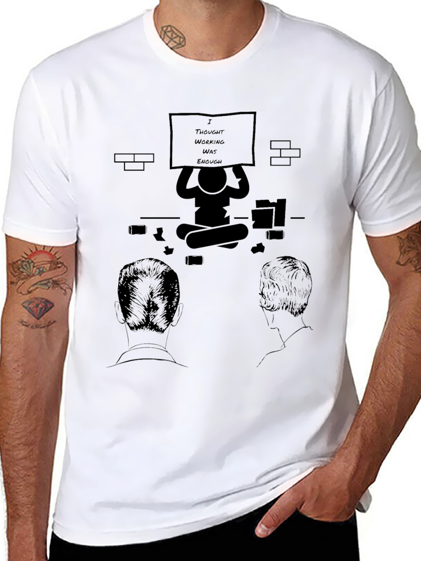 Black I Thought Working Was Enough Graphic T-Shirt view 8