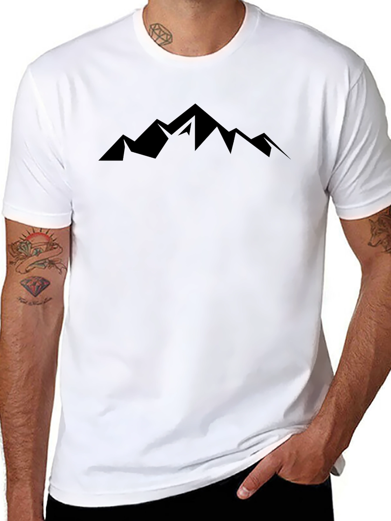 Black Men's Black Mountain Graphic Tee view 8