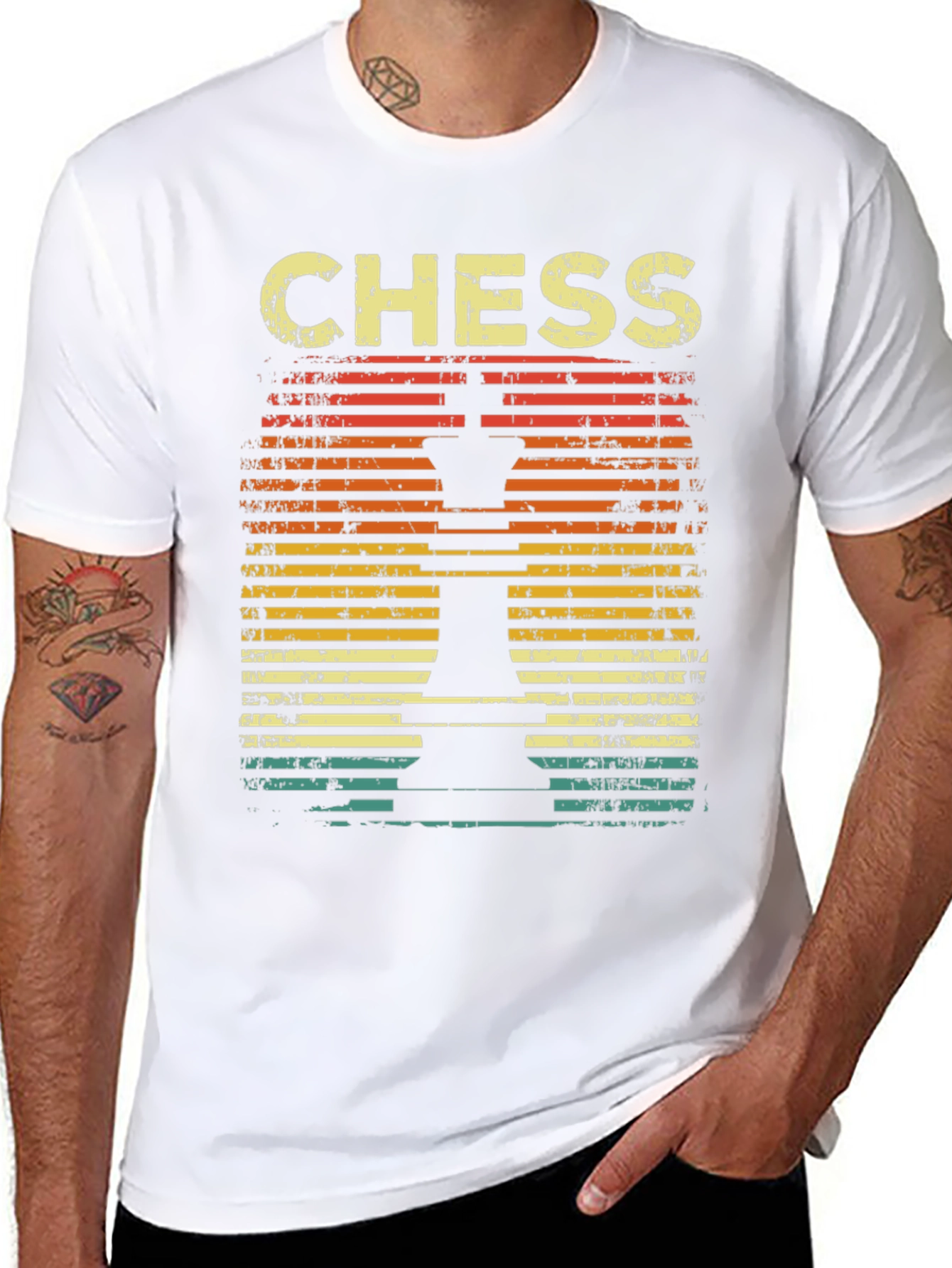 Black Vintage Chess T-Shirt - Retro Chess Piece Design view 8