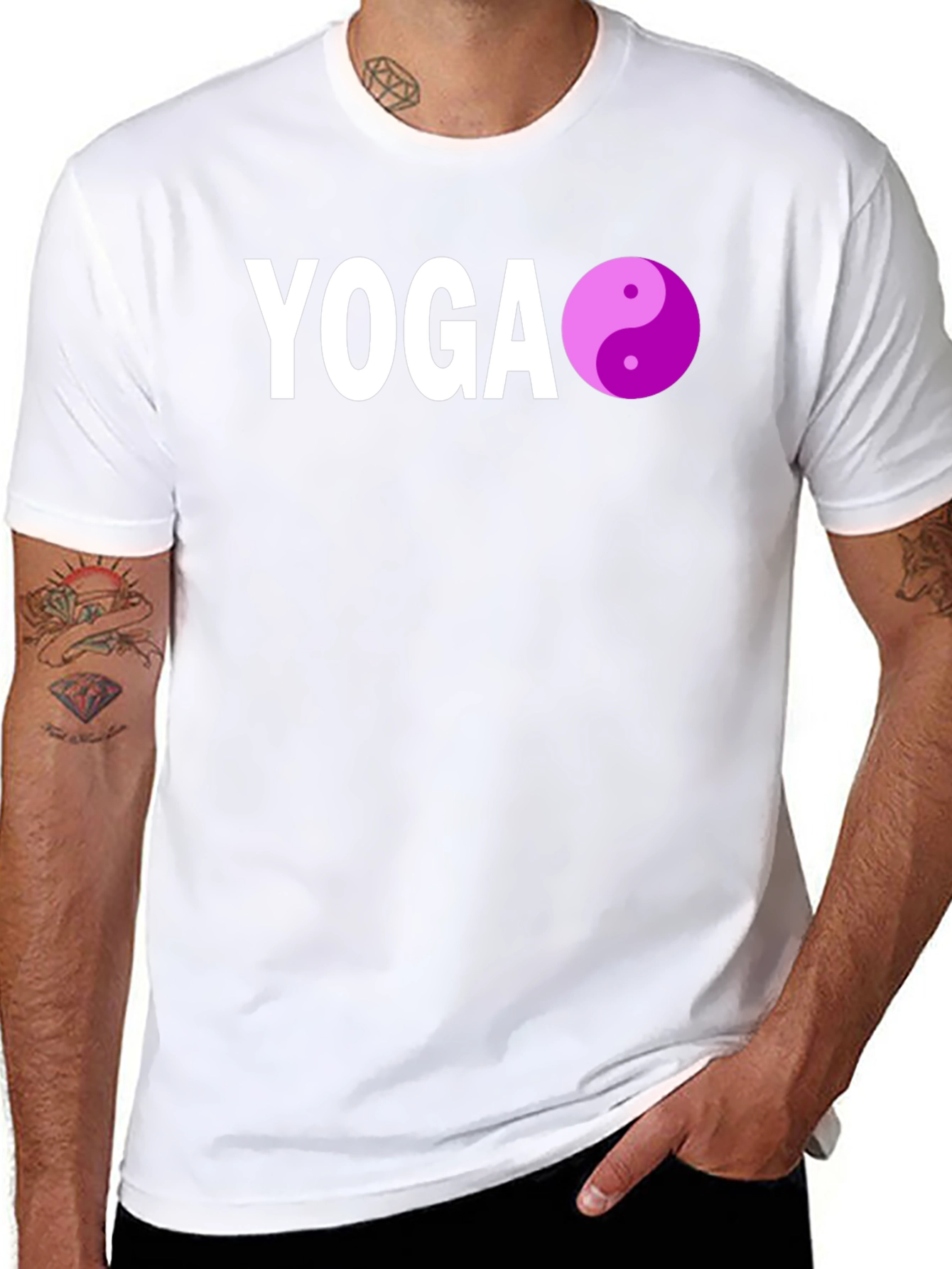 Black Yoga Yin Yang Graphic Tee - Black view 8