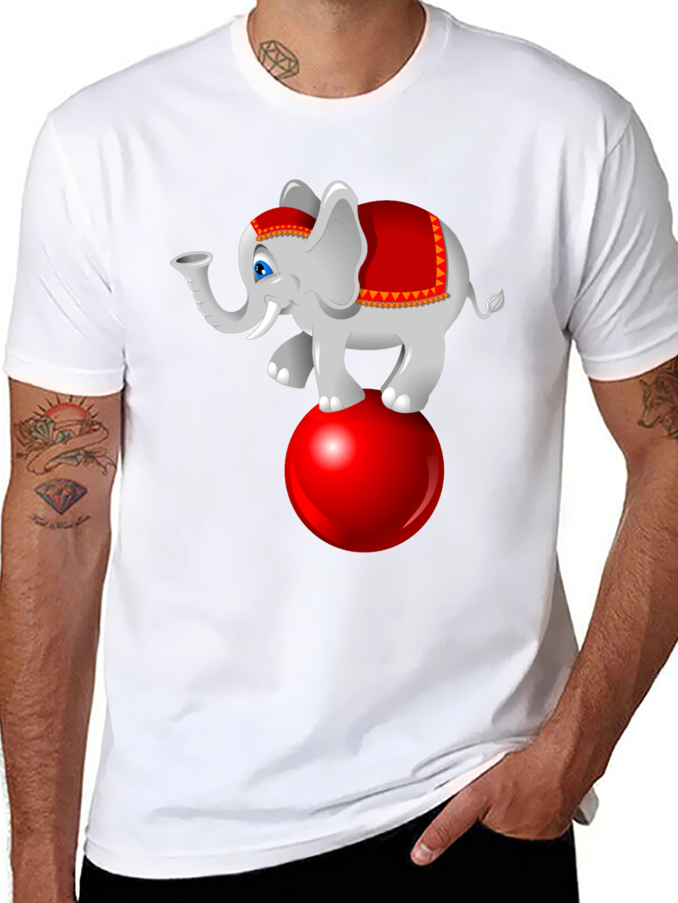 Black Circus Elephant Graphic T-Shirt - Fun & Stylish view 8