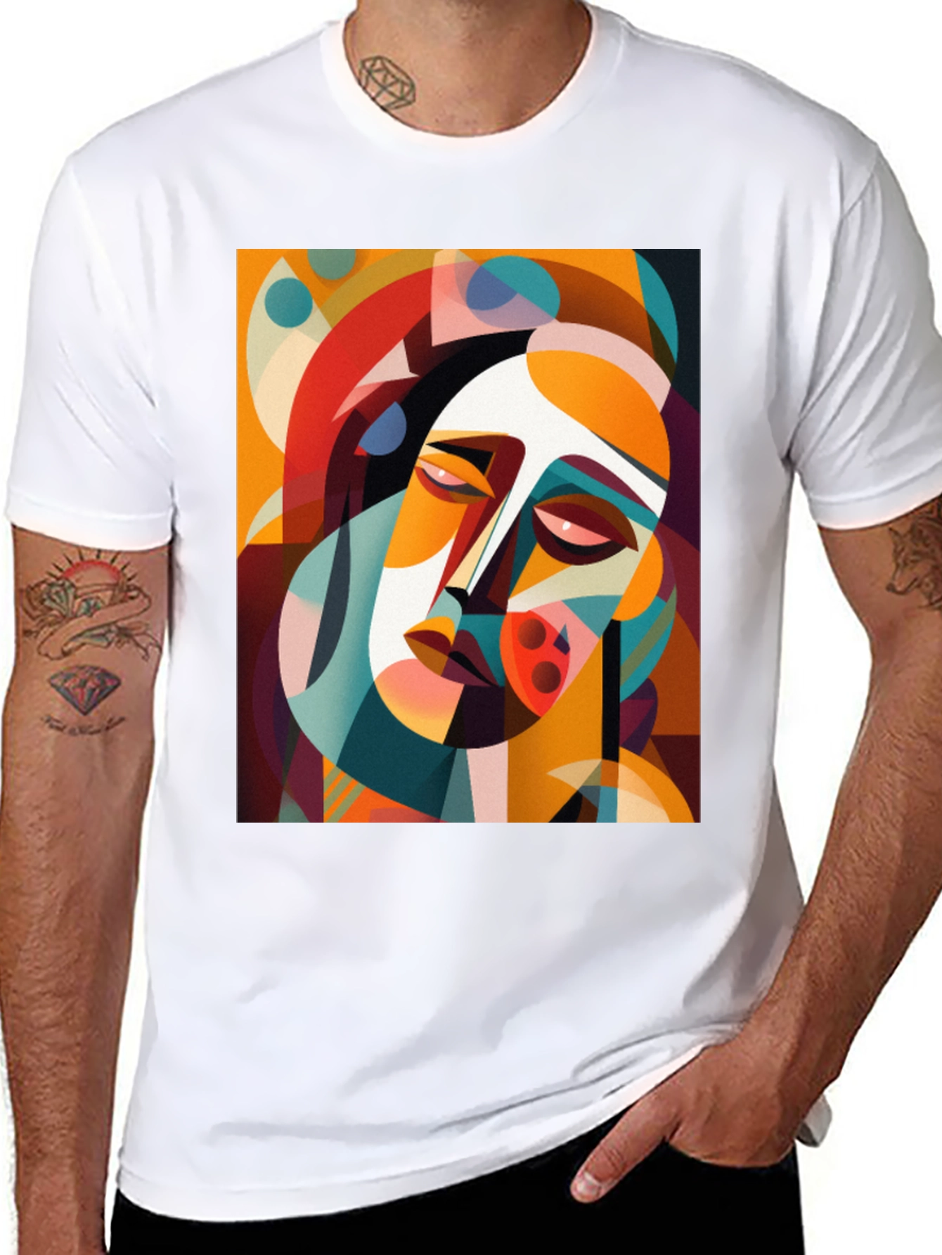 Black Abstract Art Graphic Tee - Unique Design view 8