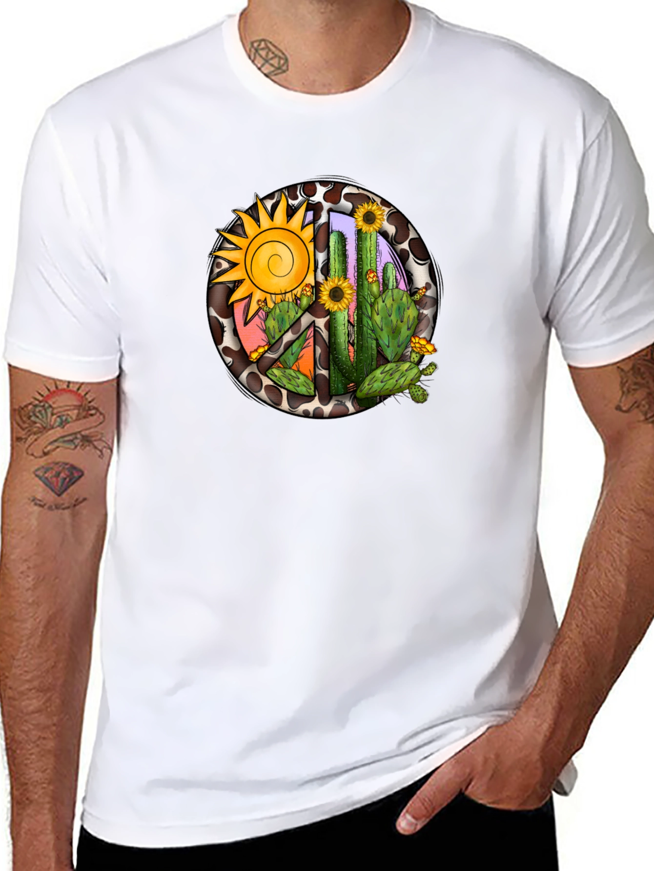 Black Cactus & Sun Graphic Tee view 8