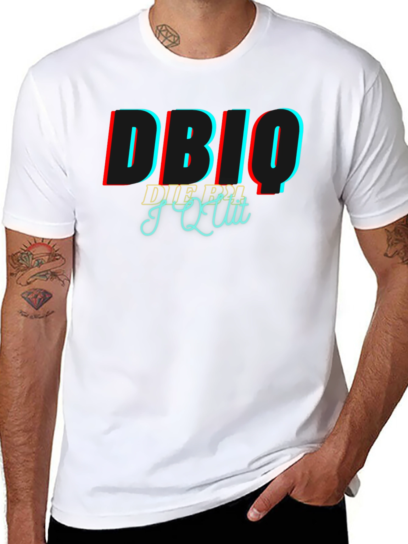 Black DBIQ I Quit Black Graphic T-Shirt view 8
