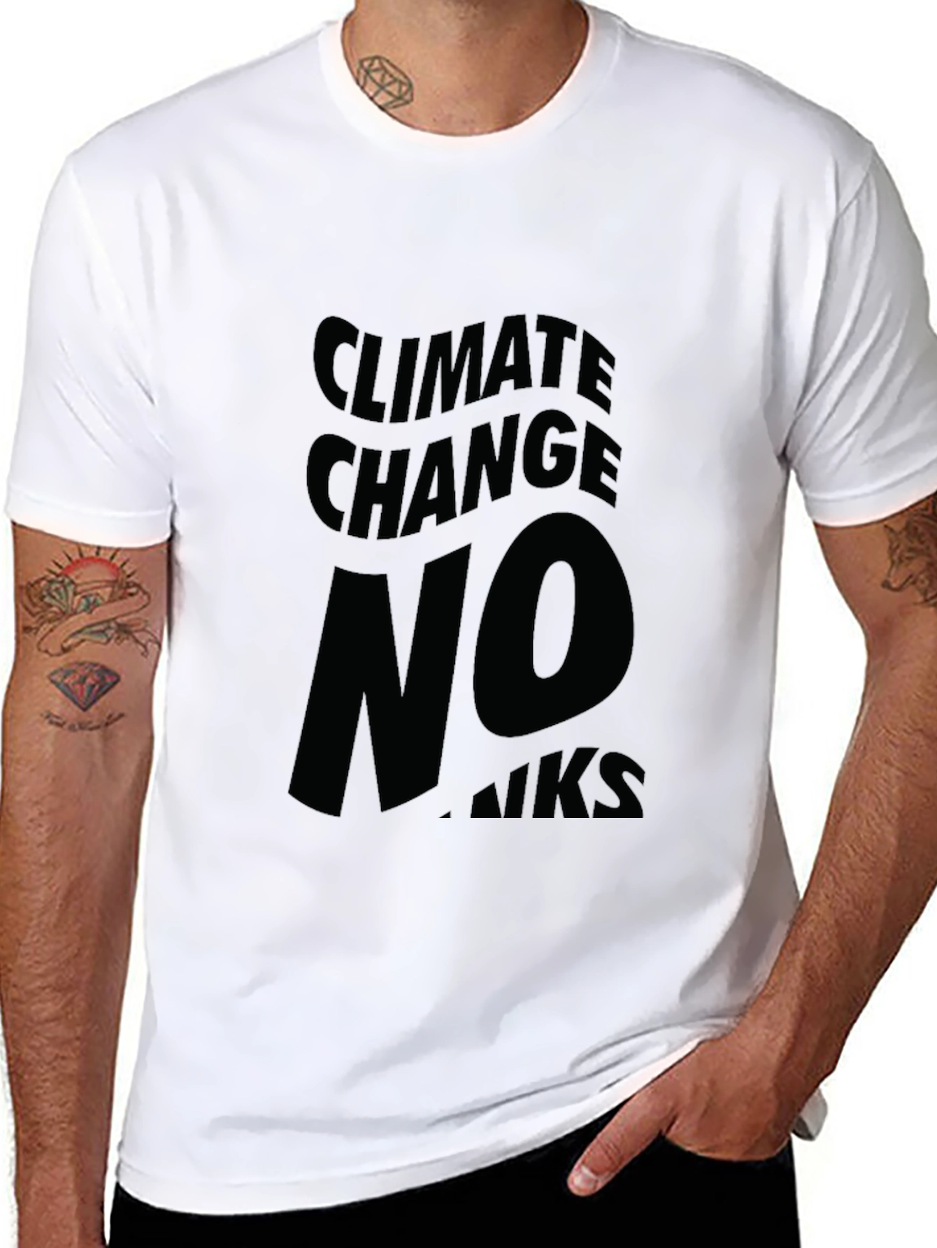 Black Climate Change No Thanks Black Graphic Tee view 8