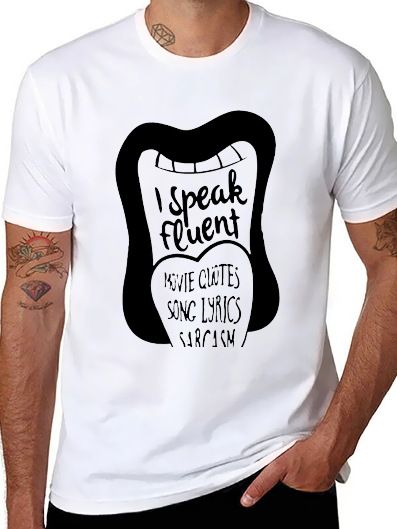 Black Fluent in Movie Quotes T-Shirt view 8