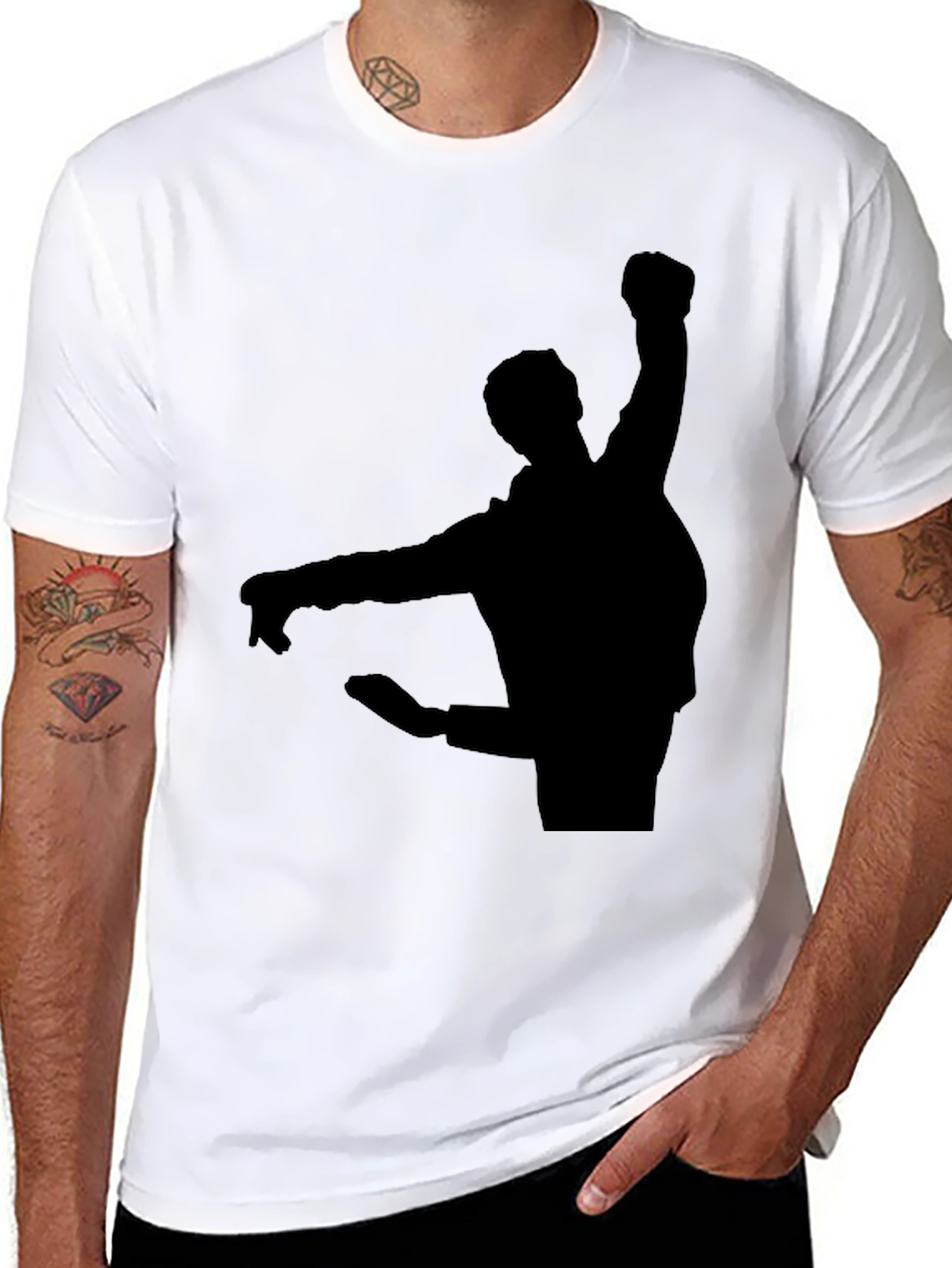 Black Silhouette Graphic T-Shirt - Black view 8