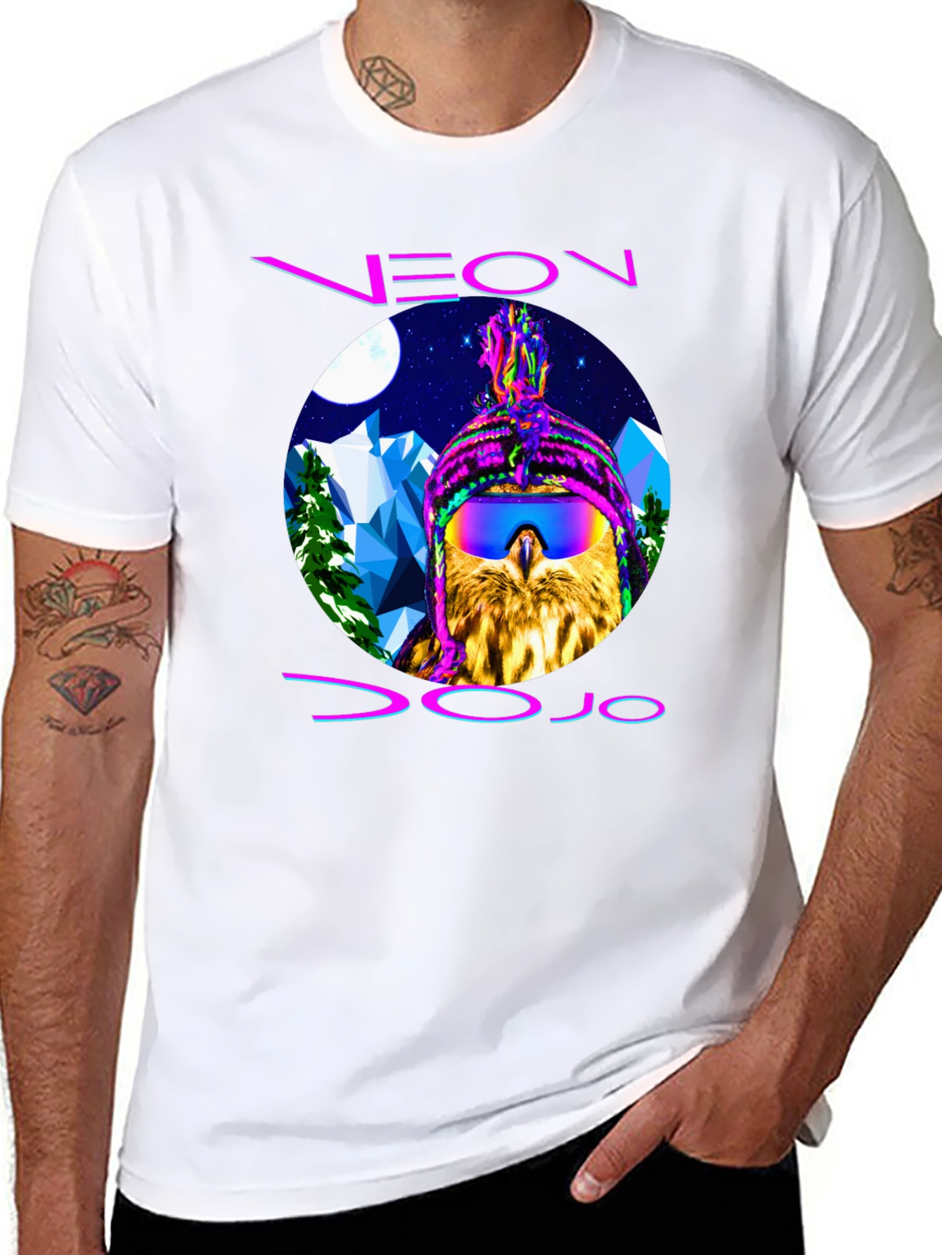 Neon Dojo Owl T-Shirt - Graphic Print Tee - 8