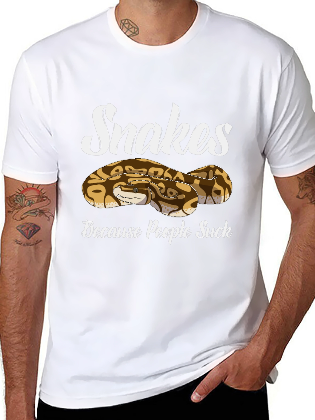 Black Snakes Because People Suck T-Shirt view 8