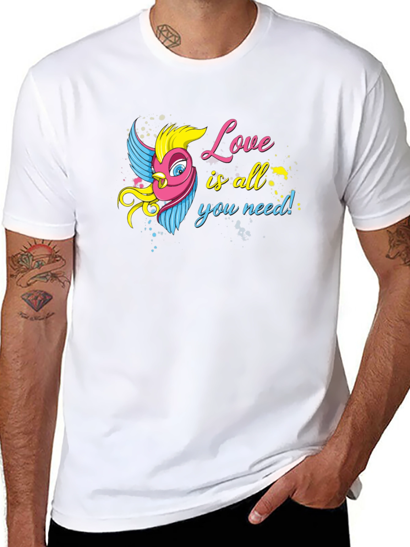 Black Love Bird Graphic Black T-Shirt - All You Need Is Love! view 8