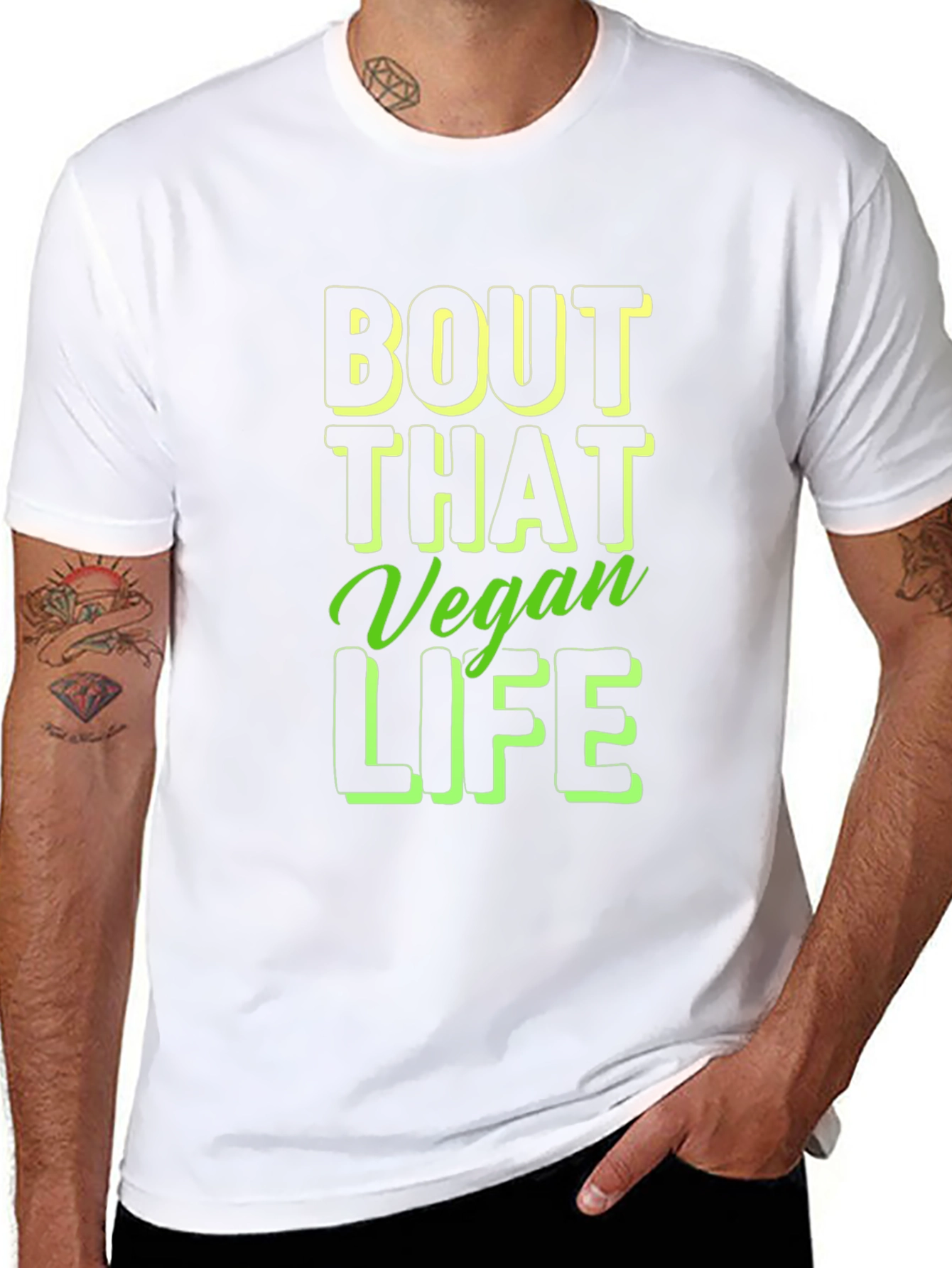 Bout That Vegan Life Black Graphic Tee - 8