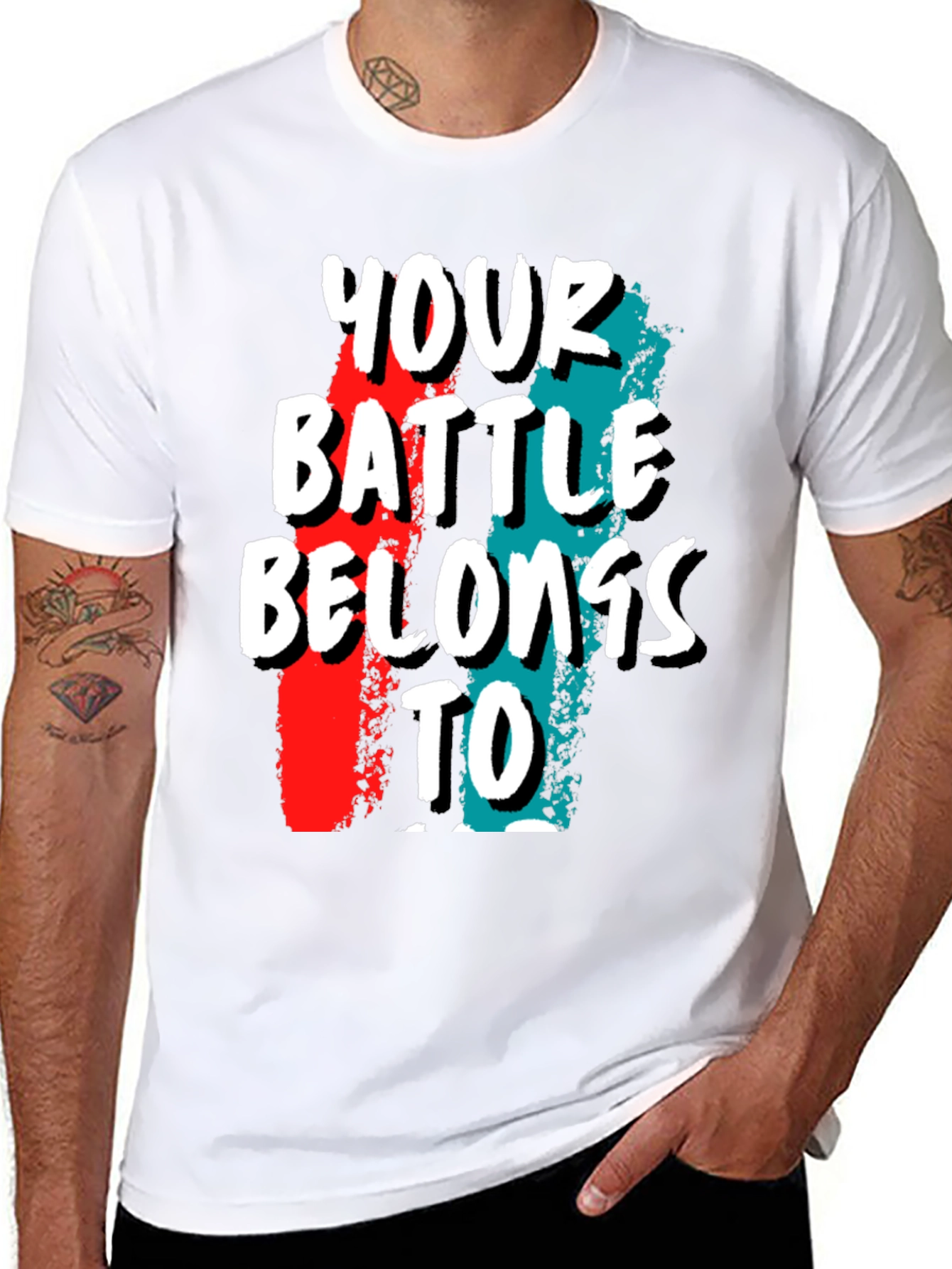 Black Your Battle Belongs To T-Shirt view 8