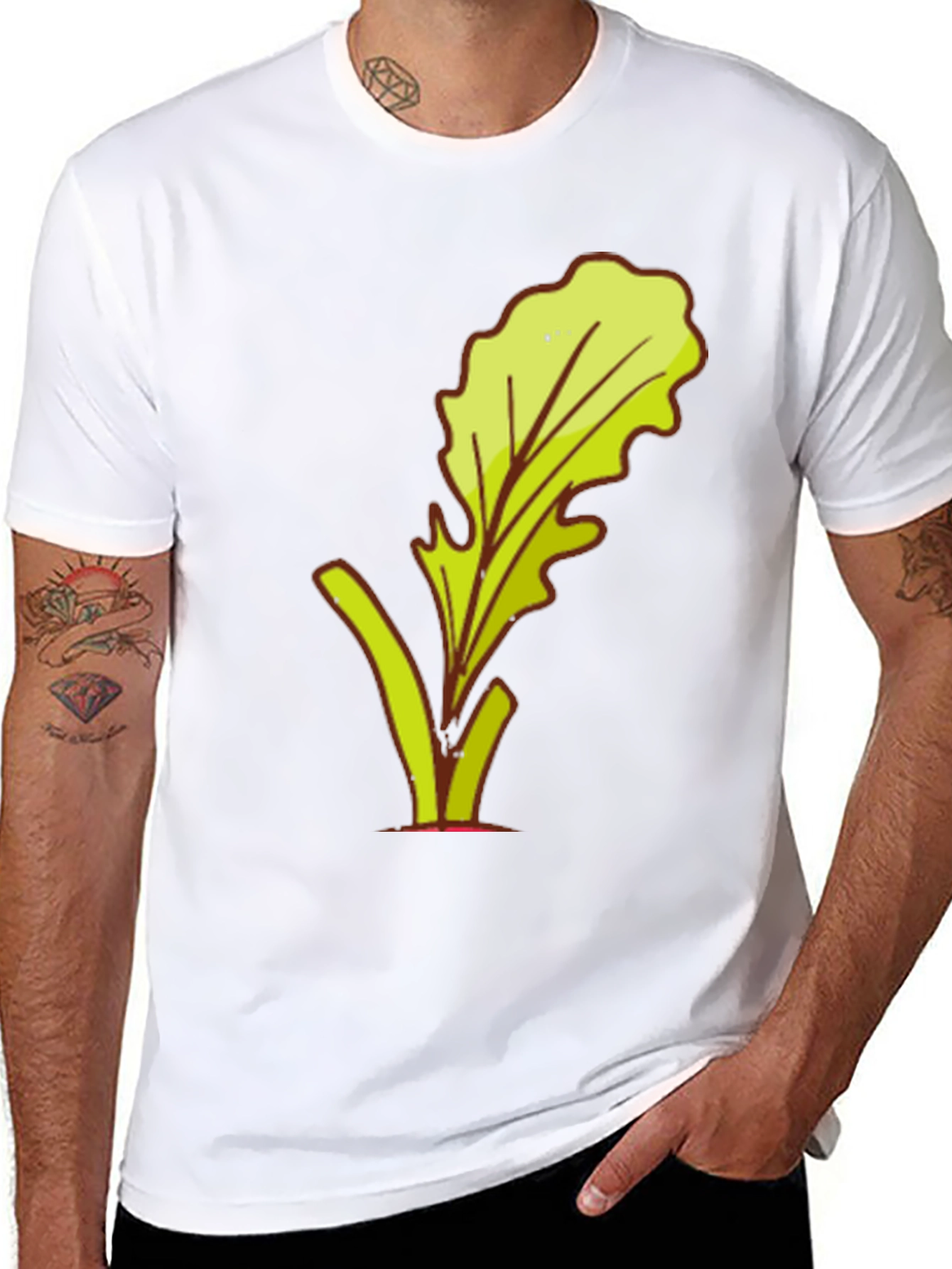 Black Leafy Graphic Tee - Stylish Casual Wear view 8