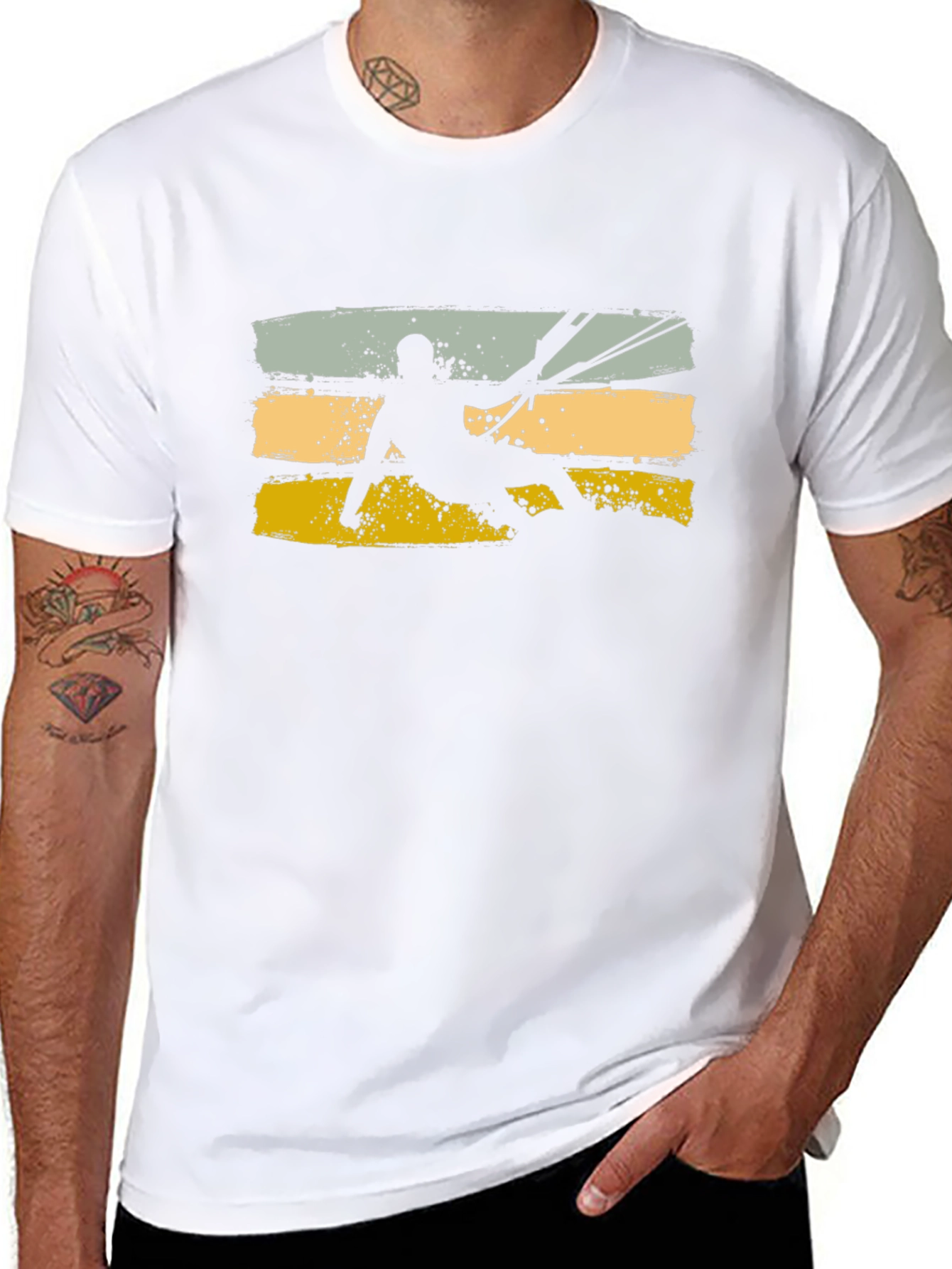 Black Kitesurfing Silhouette Graphic Tee view 8