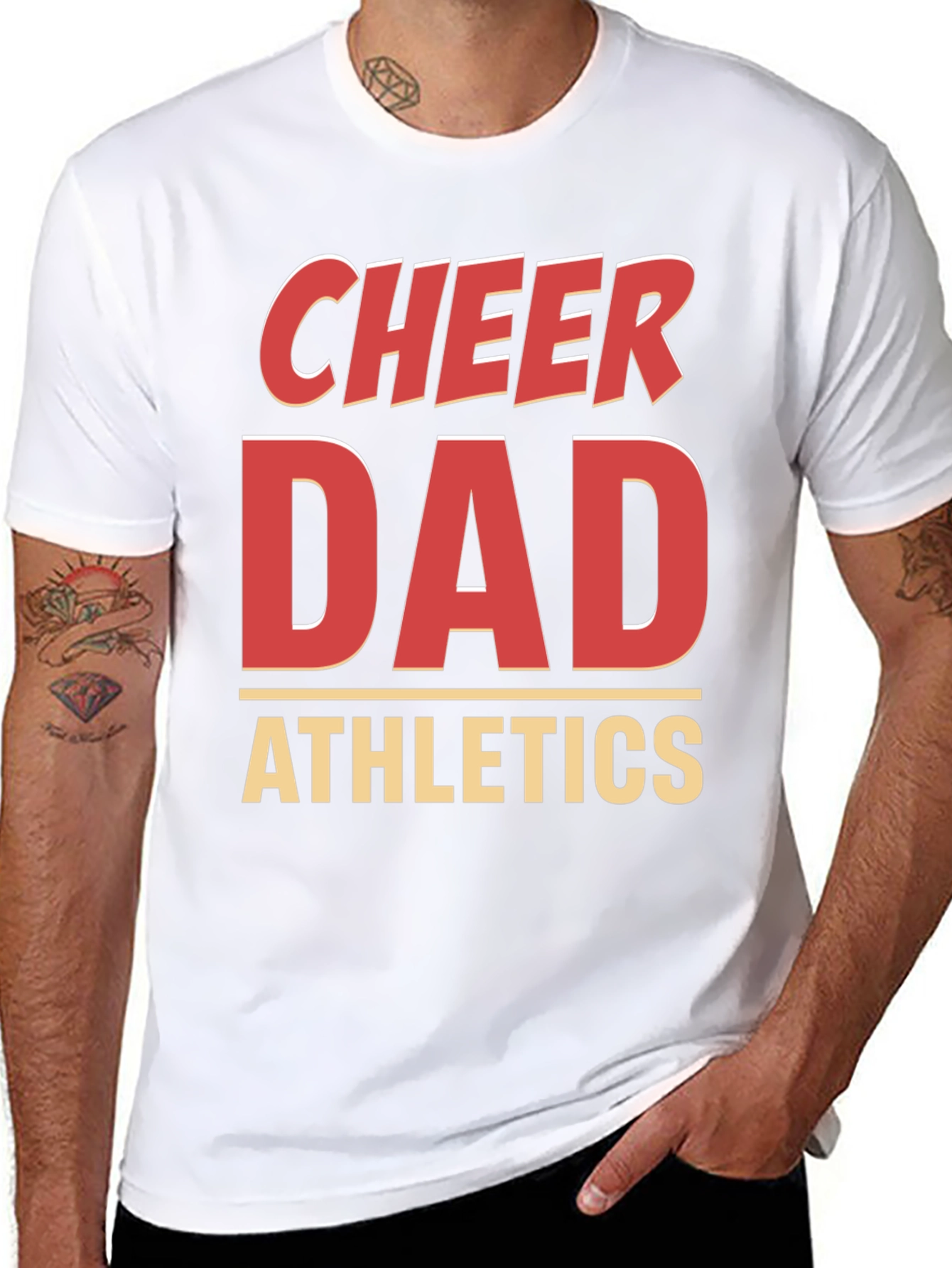 Black Cheer Dad Athletics Graphic T-Shirt view 8