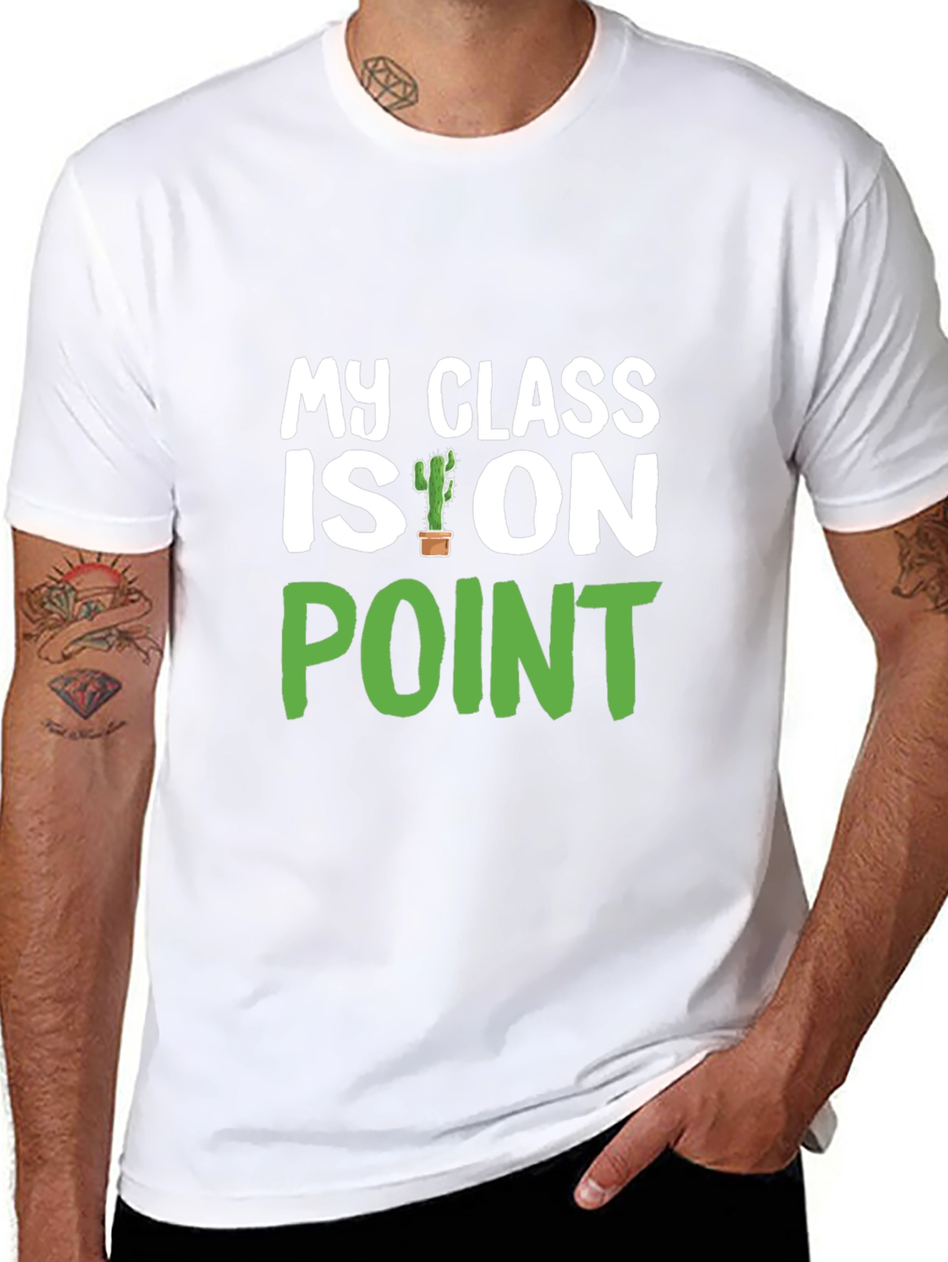Black My Class Is On Point Cactus T-Shirt view 8