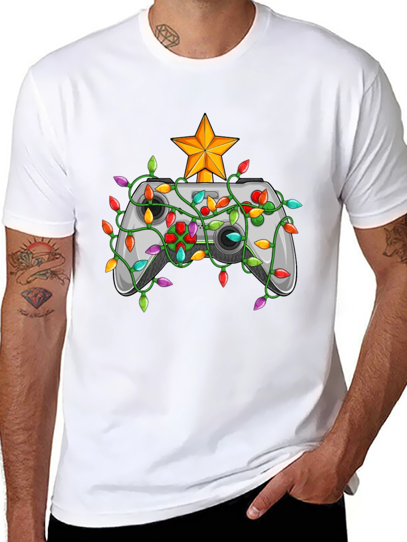 Black Gamer Christmas T-Shirt - Holiday Gaming Tee view 8