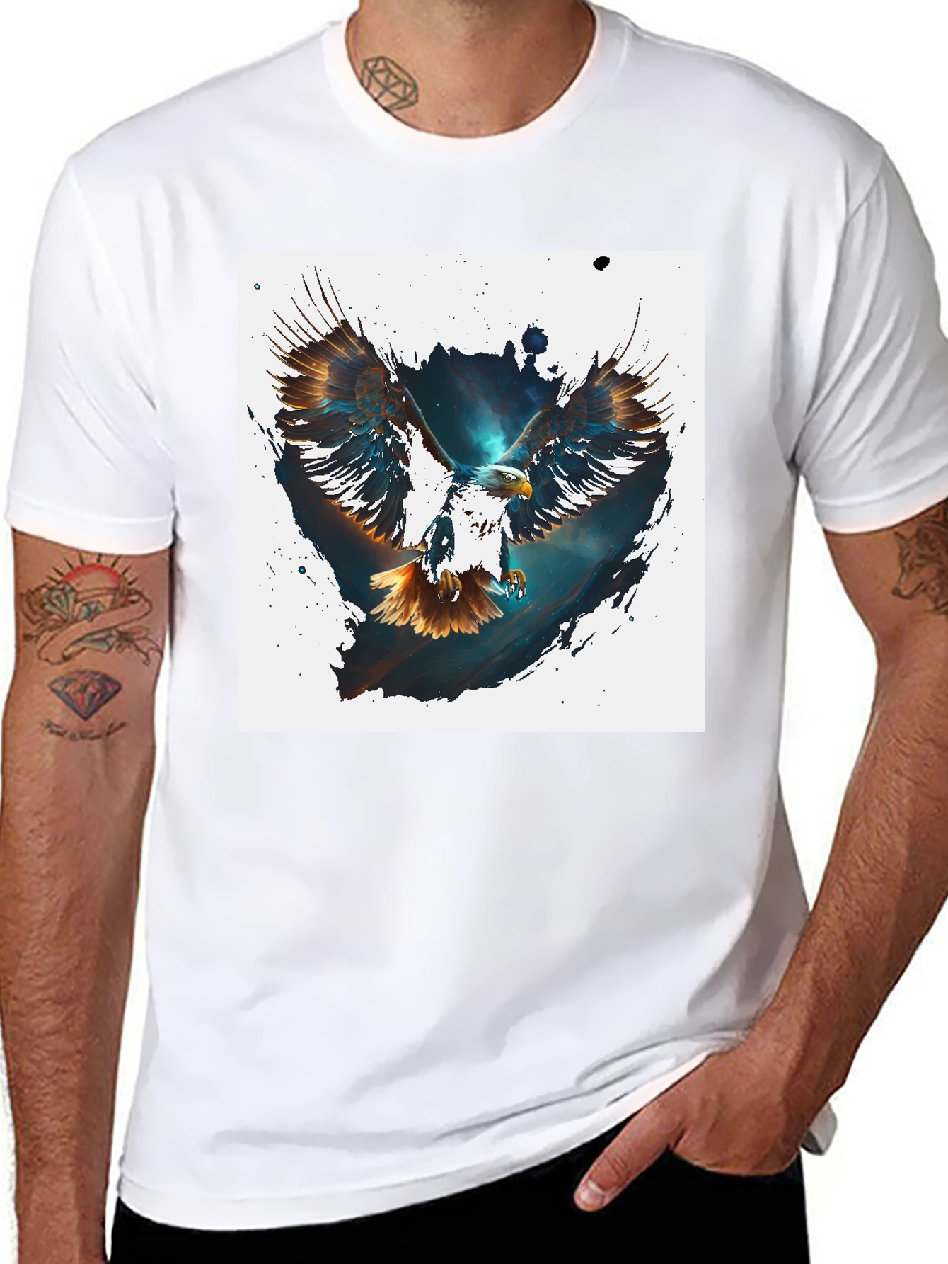 Black Eagle Graphic Tee - Men's Black T-Shirt view 8