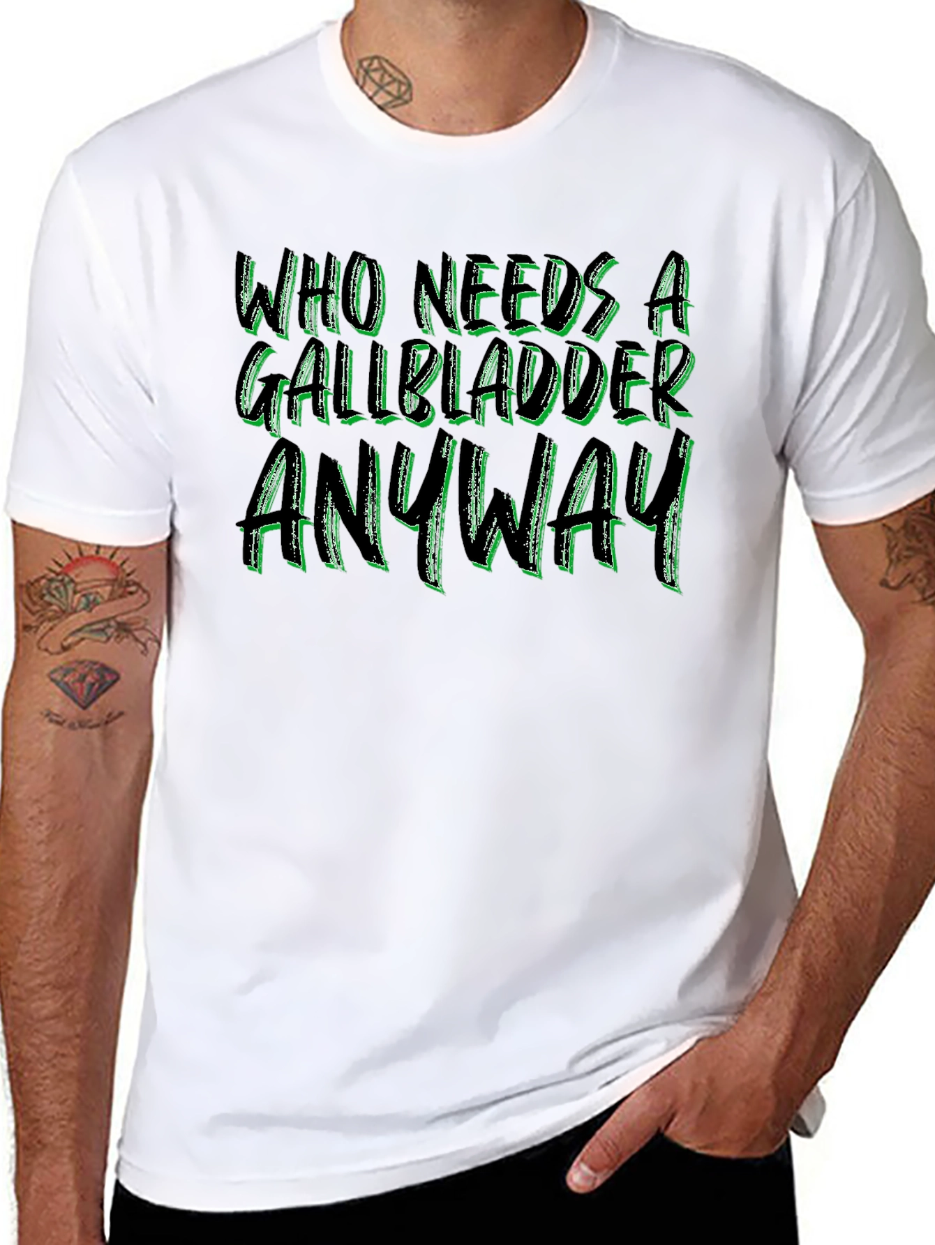Black Who Needs a Gallbladder Anyway Black Tee view 8