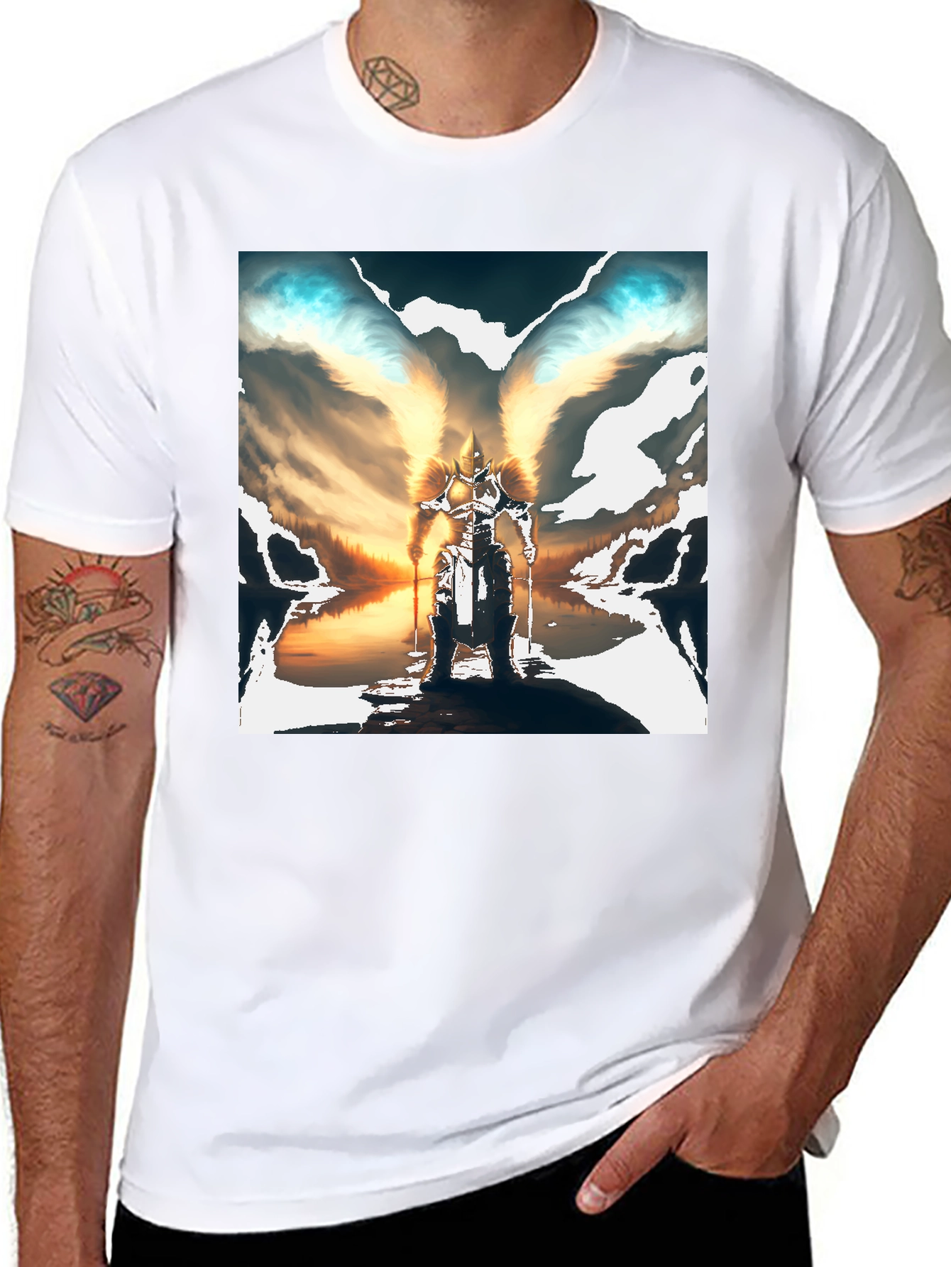 Black Winged Warrior Graphic Tee view 8