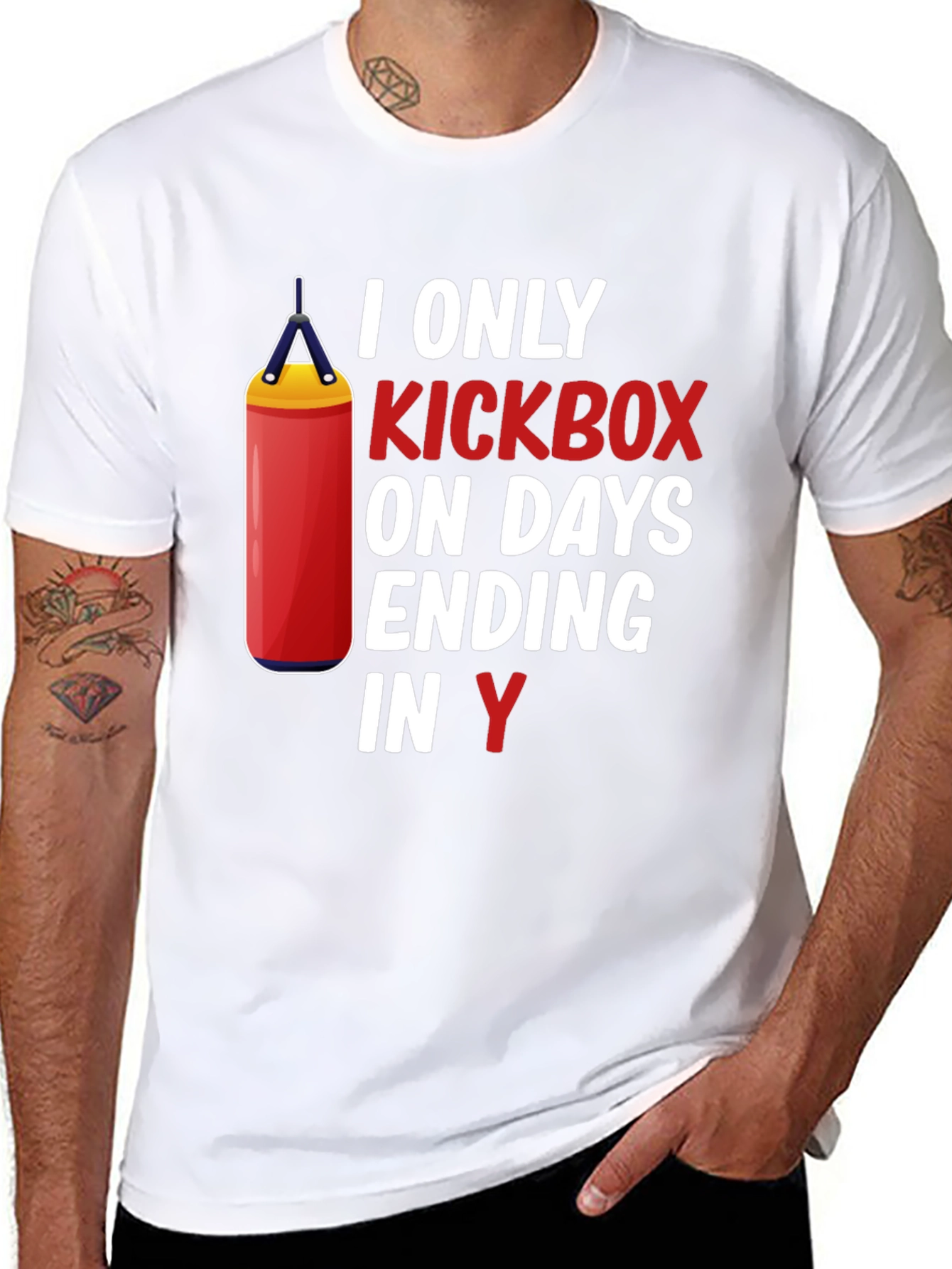 Black Kickboxer Humor T-Shirt - Days Ending in Y view 8