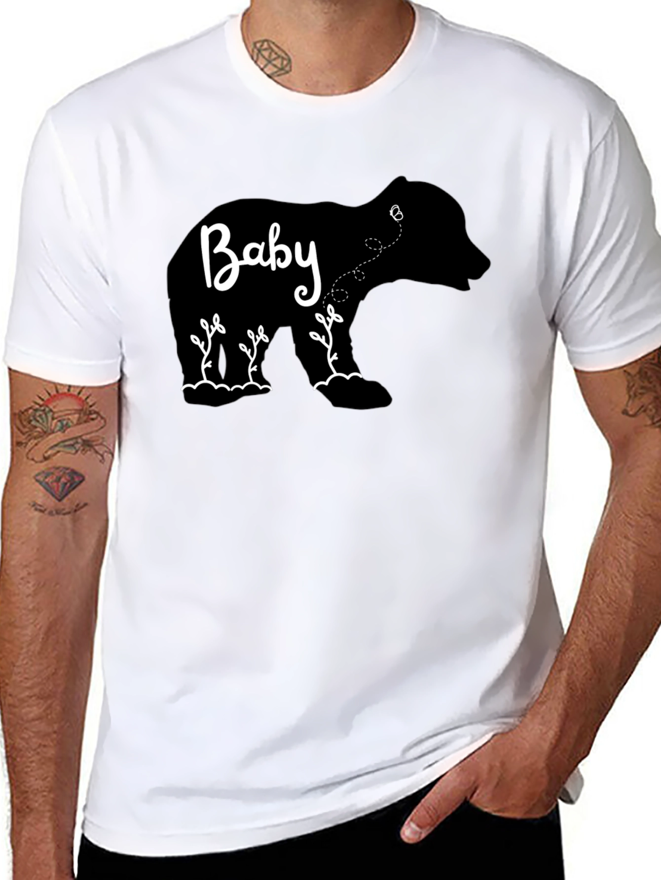 Black Baby Bear Tee - Cute Animal Graphic T-Shirt view 8