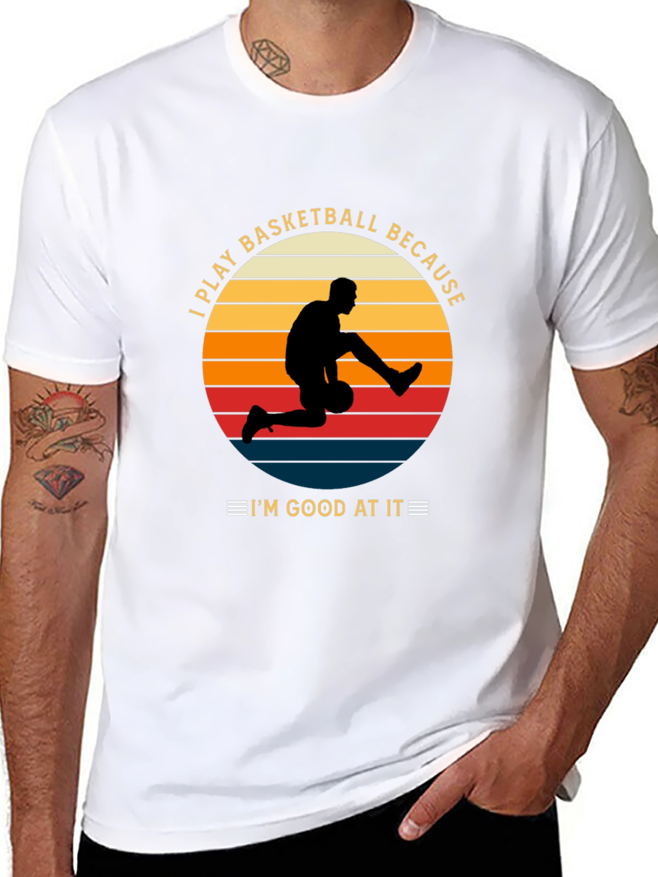 Black Basketball Player Graphic T-Shirt, I'm Good At It view 8
