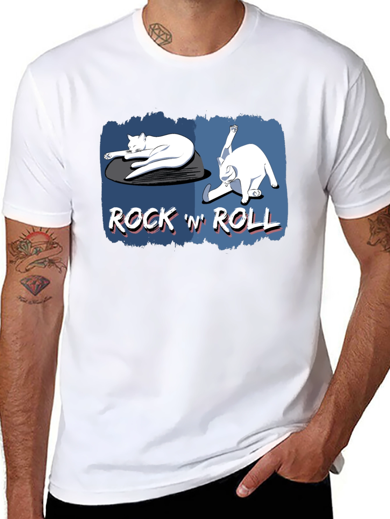 Black Rock 'N' Roll Cat Graphic Tee view 8