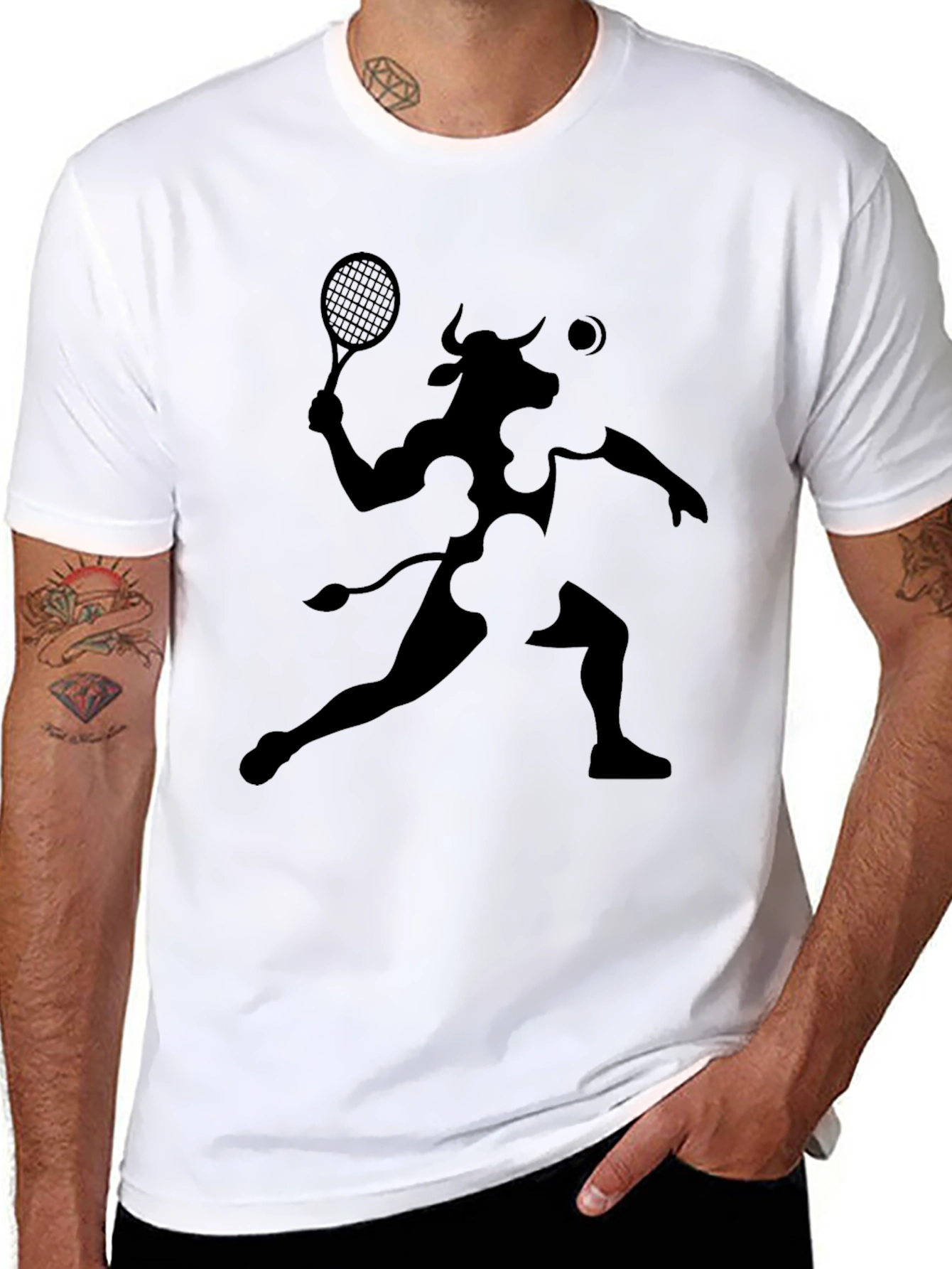 Black Tennis Bull Black T-Shirt view 8
